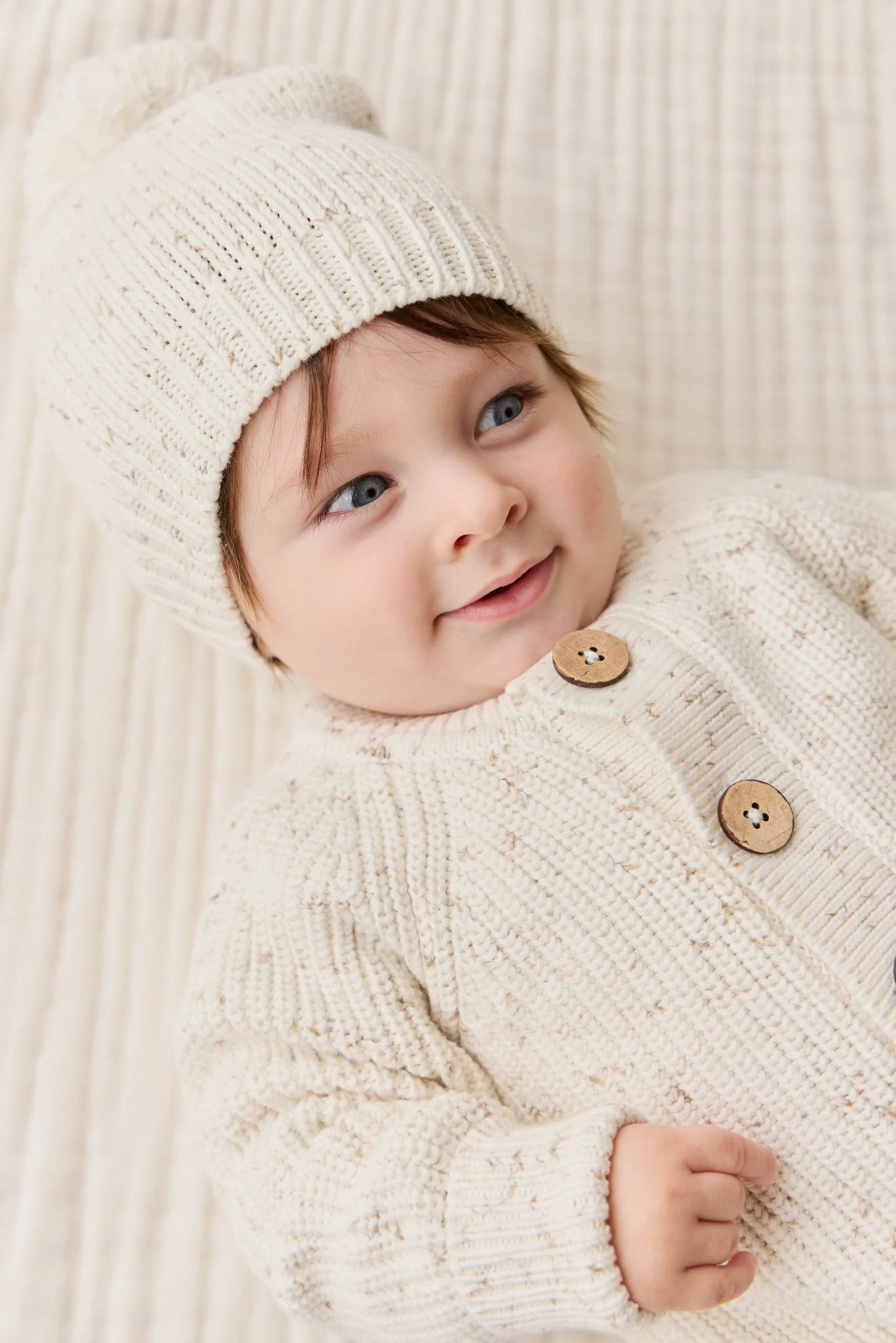 Alfie Knitted Onepiece - Oatmeal Hay Fleck - Image 4