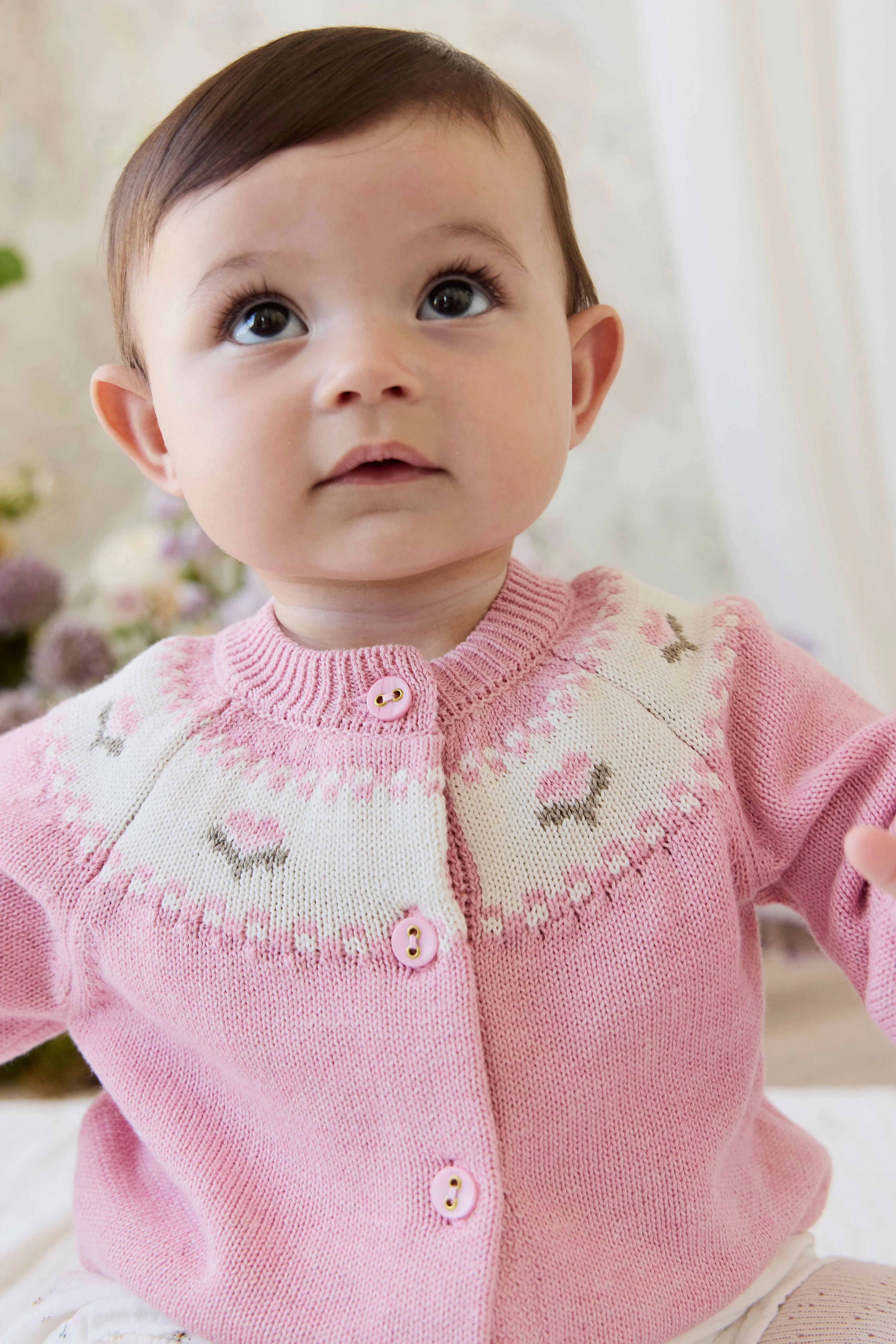 Annette Cardigan - Annette Jacquard - Pink Flutter Marle - Image 4