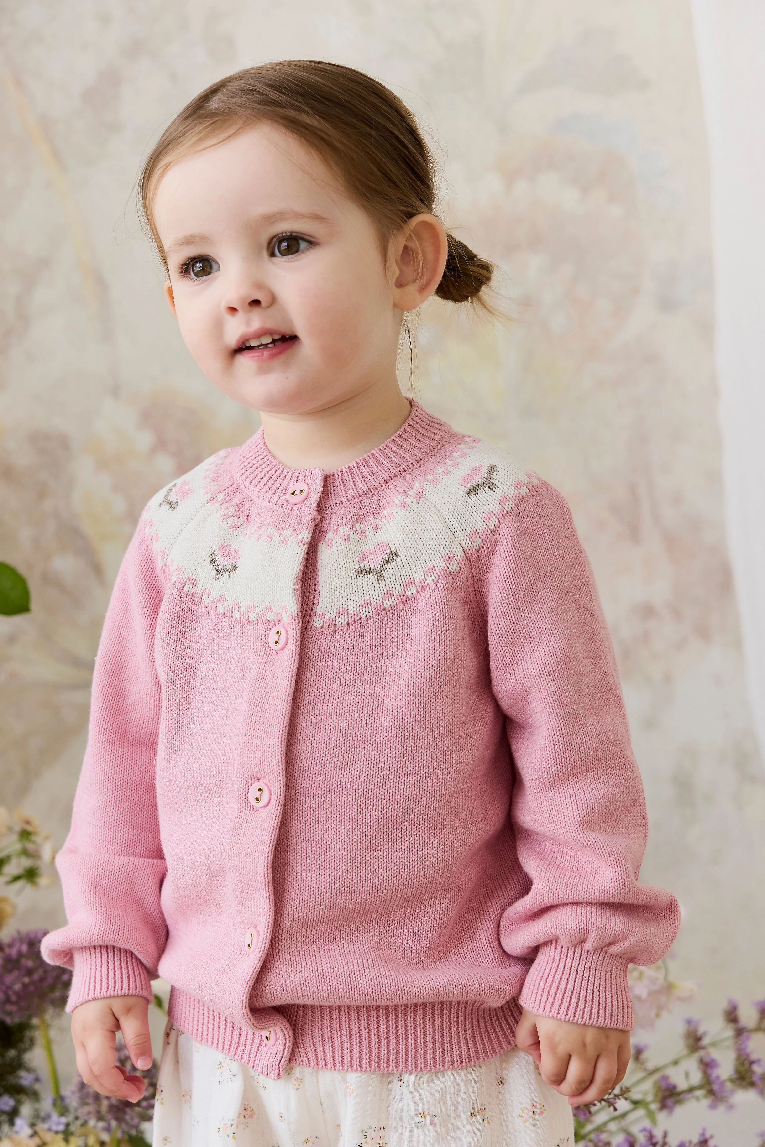 Annette Cardigan - Annette Jacquard - Pink Flutter Marle - Image 5