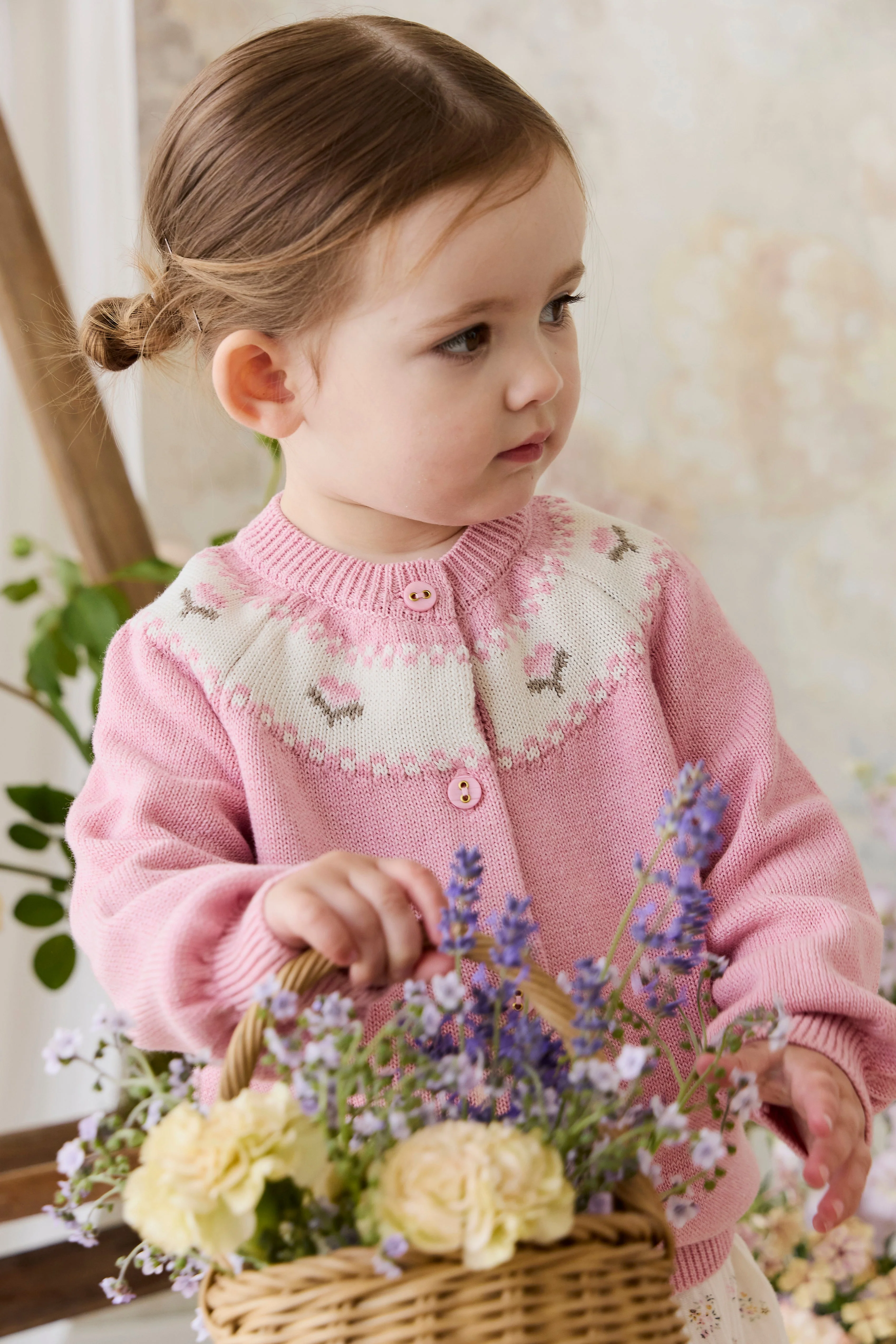 Annette Cardigan - Annette Jacquard - Pink Flutter Marle - Image 6