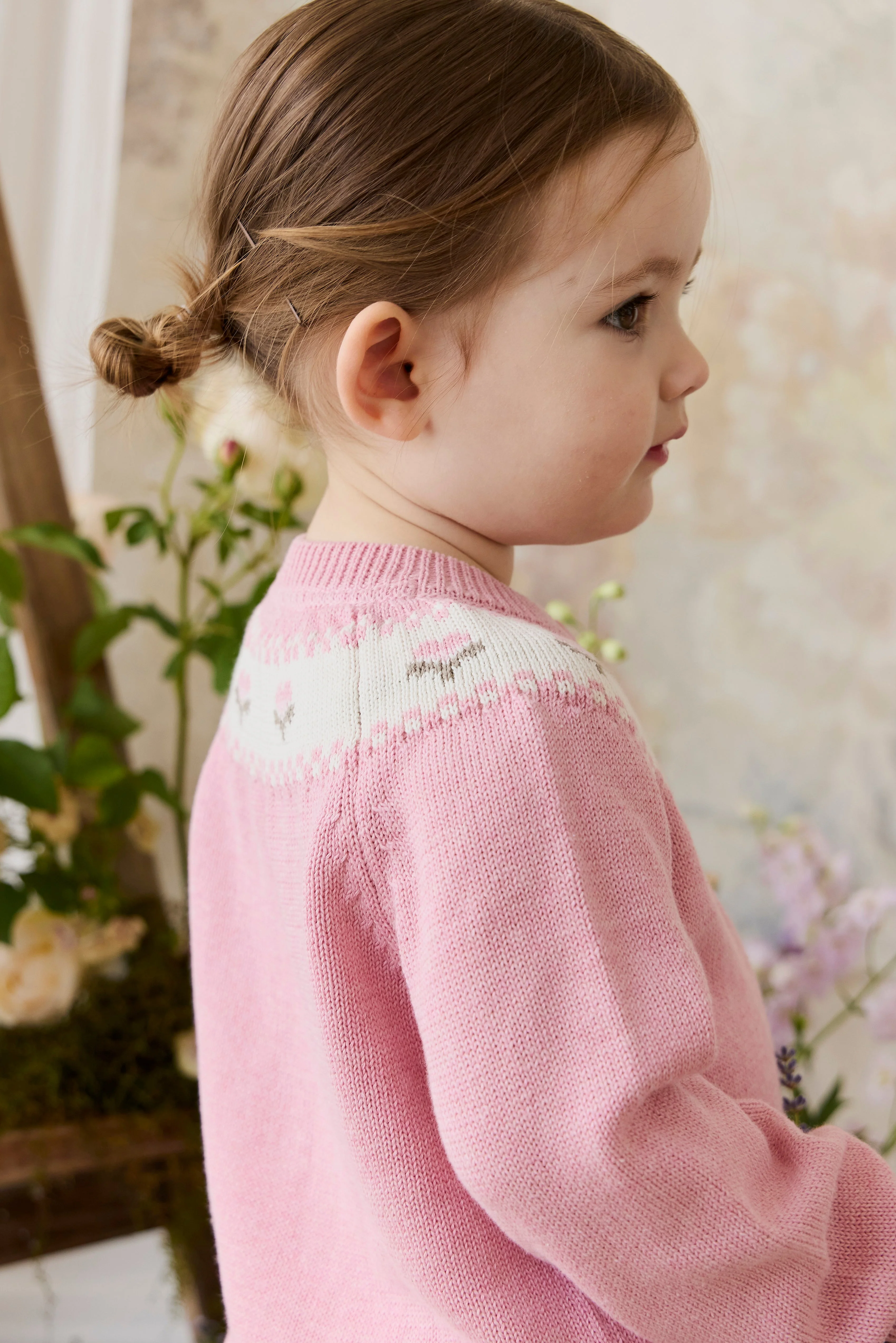 Annette Cardigan - Annette Jacquard - Pink Flutter Marle - Image 8