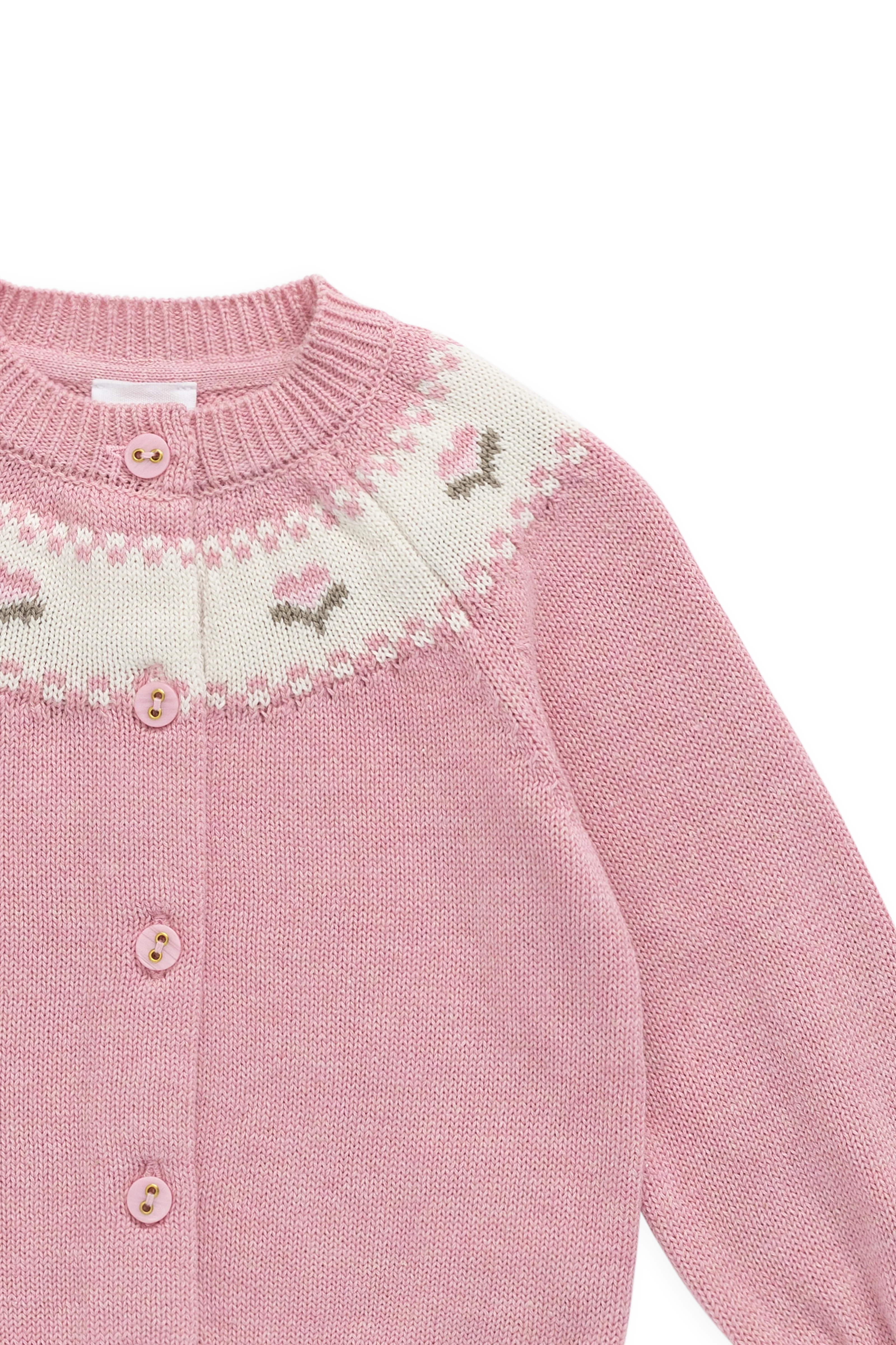Annette Cardigan - Annette Jacquard - Pink Flutter Marle - Image 9