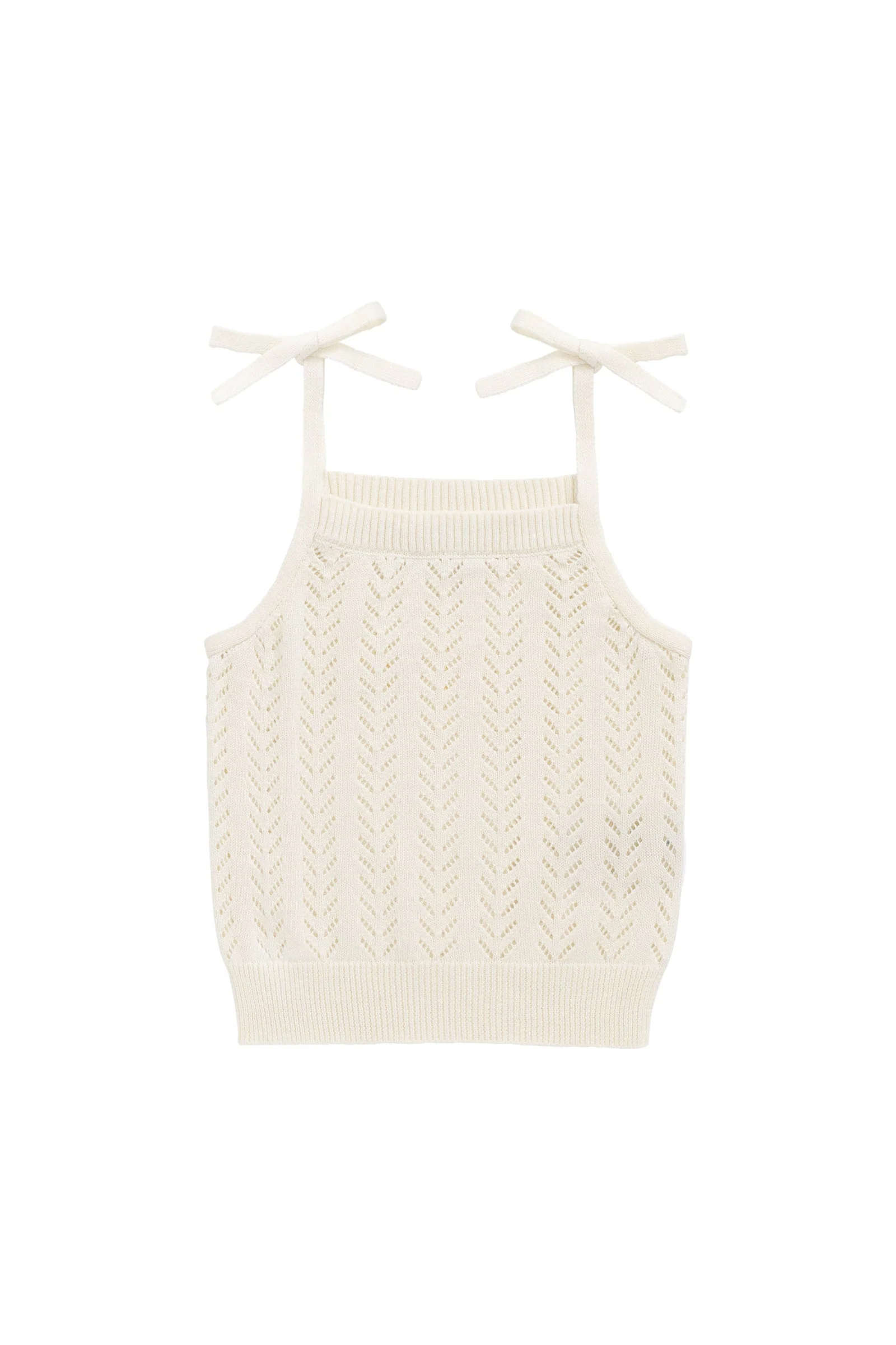 Aria Knitted Singlet - Parchment - Image 2