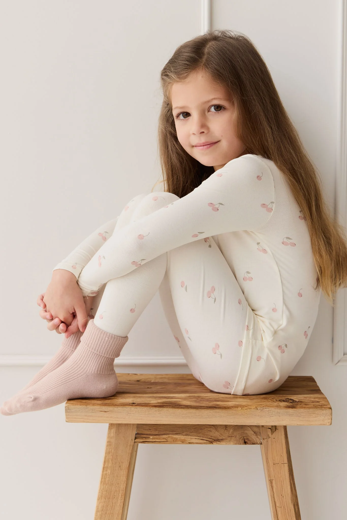 Bamboo Ari Long Sleeve Pyjama Set - Cherry Love Parchment - Image 3