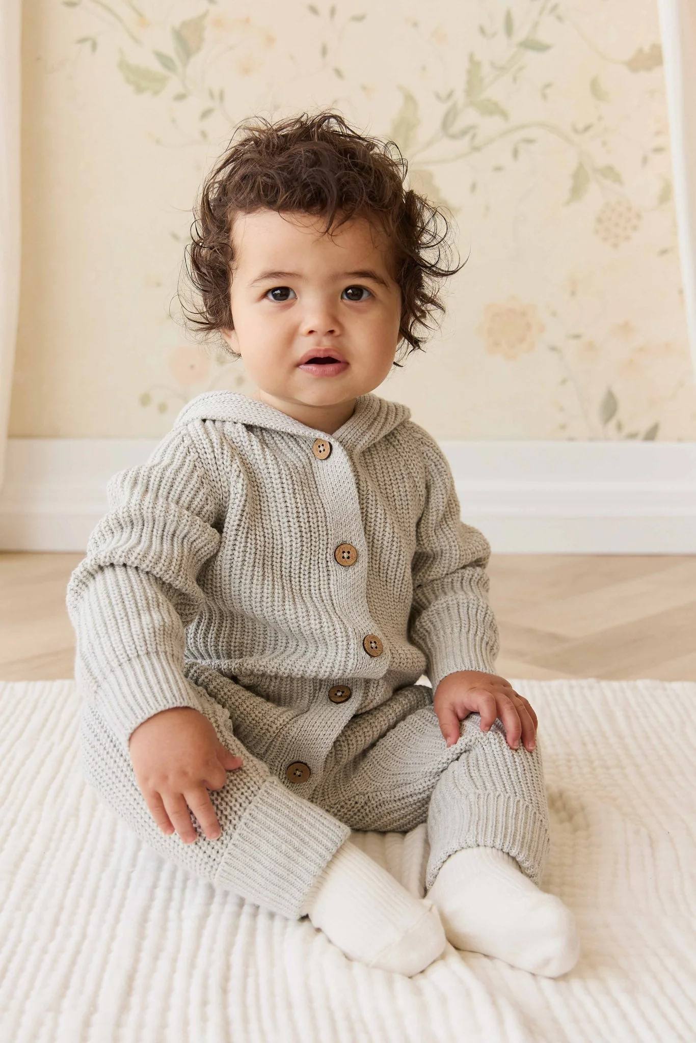 Bear Knit Onepiece - Light Grey Marle - Image 3