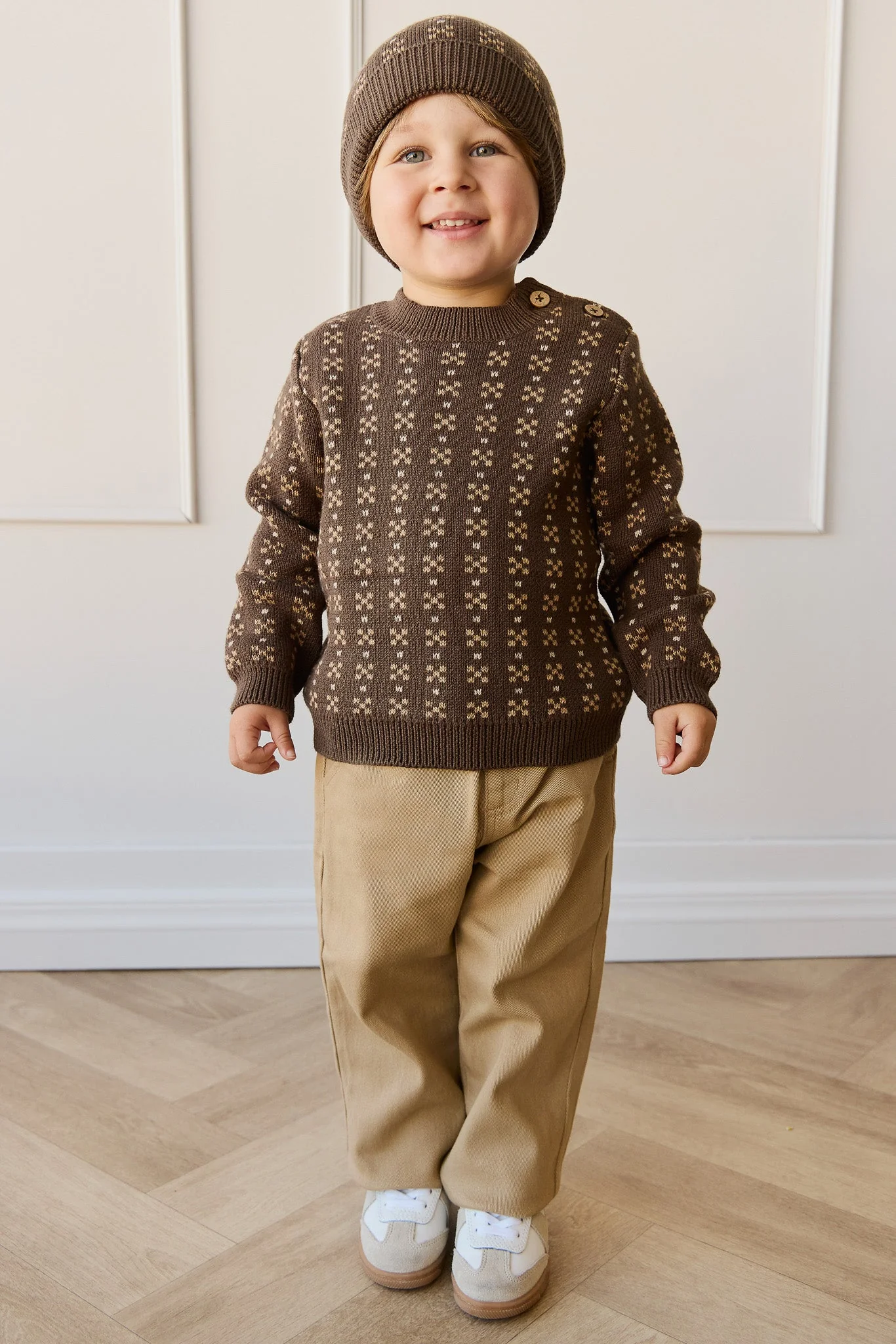 Bertie Knit Jumper - Fairisle Desert Palm - Image 3