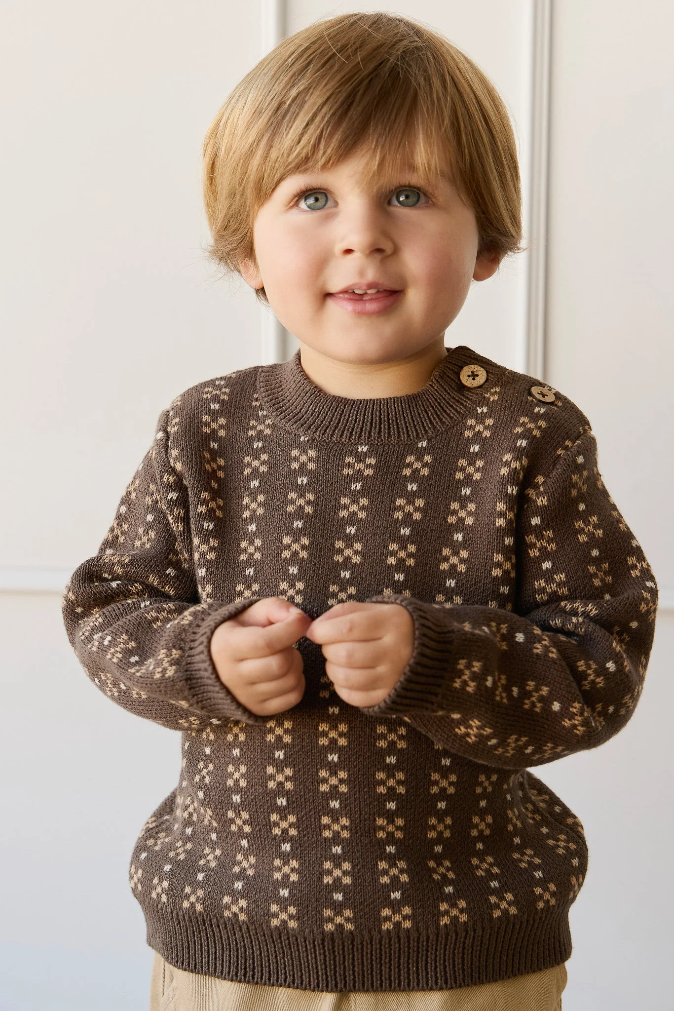 Bertie Knit Jumper - Fairisle Desert Palm - Image 6
