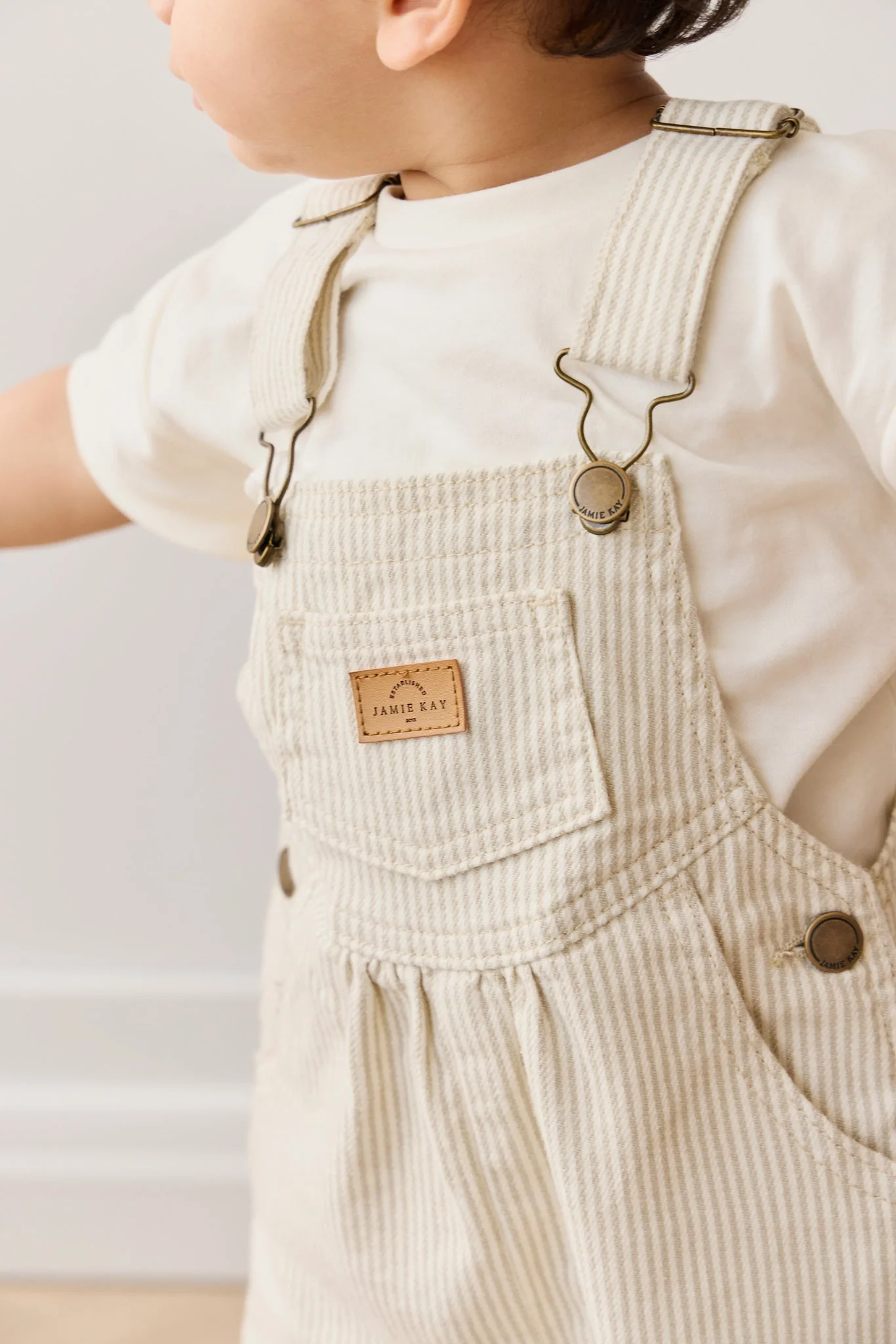 Cecil Overall - Fine Vertical Stripe Sandy Brown/Cloud - Image 7