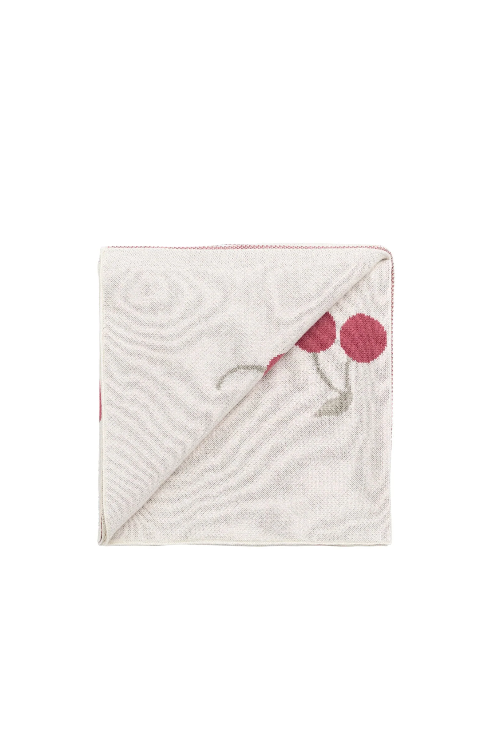 Cherry Knitted Blanket - Cherry Love Rhubarb - Image 2