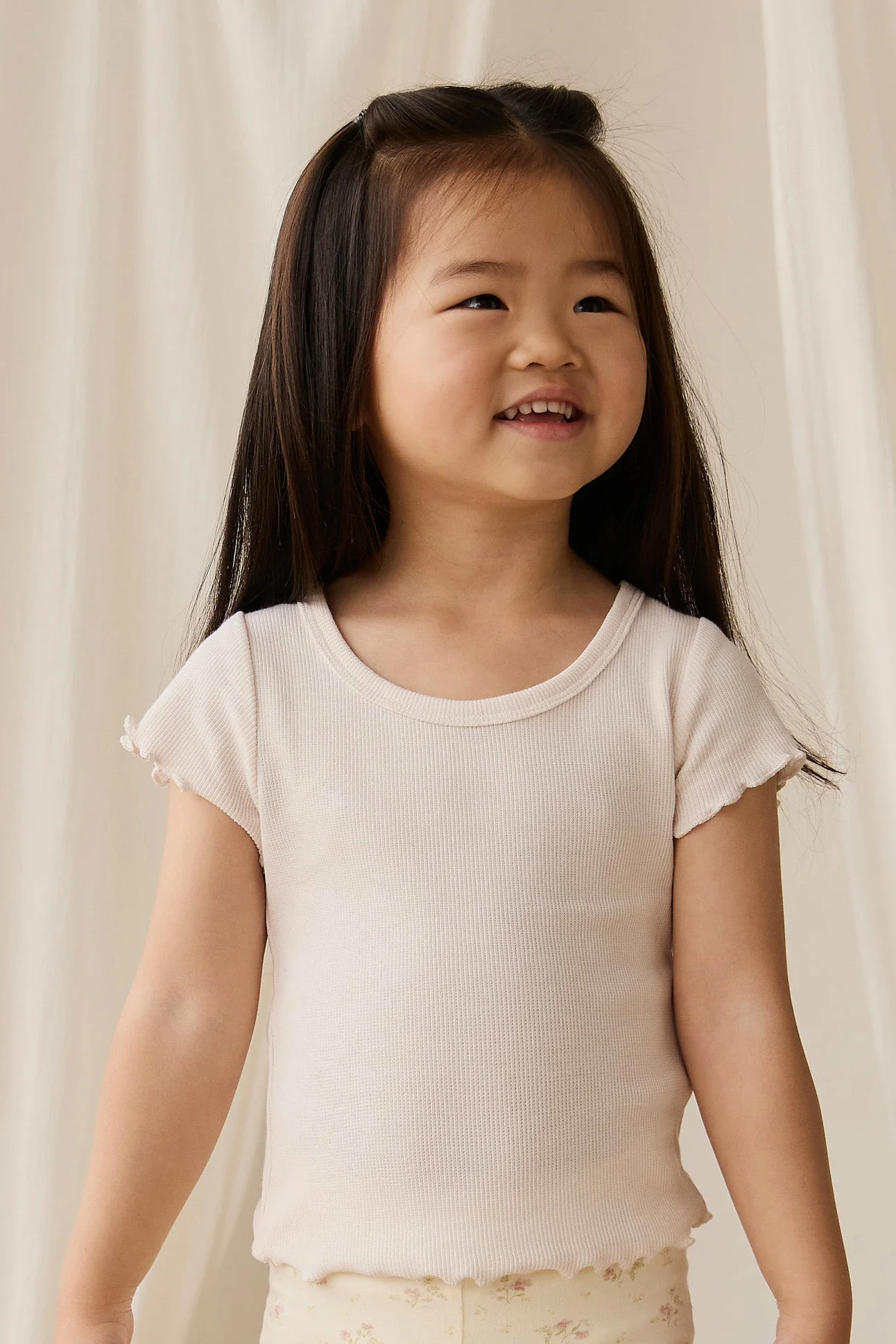 Cotton Fine Rib Ines Top - Blushed Rose - Image 3