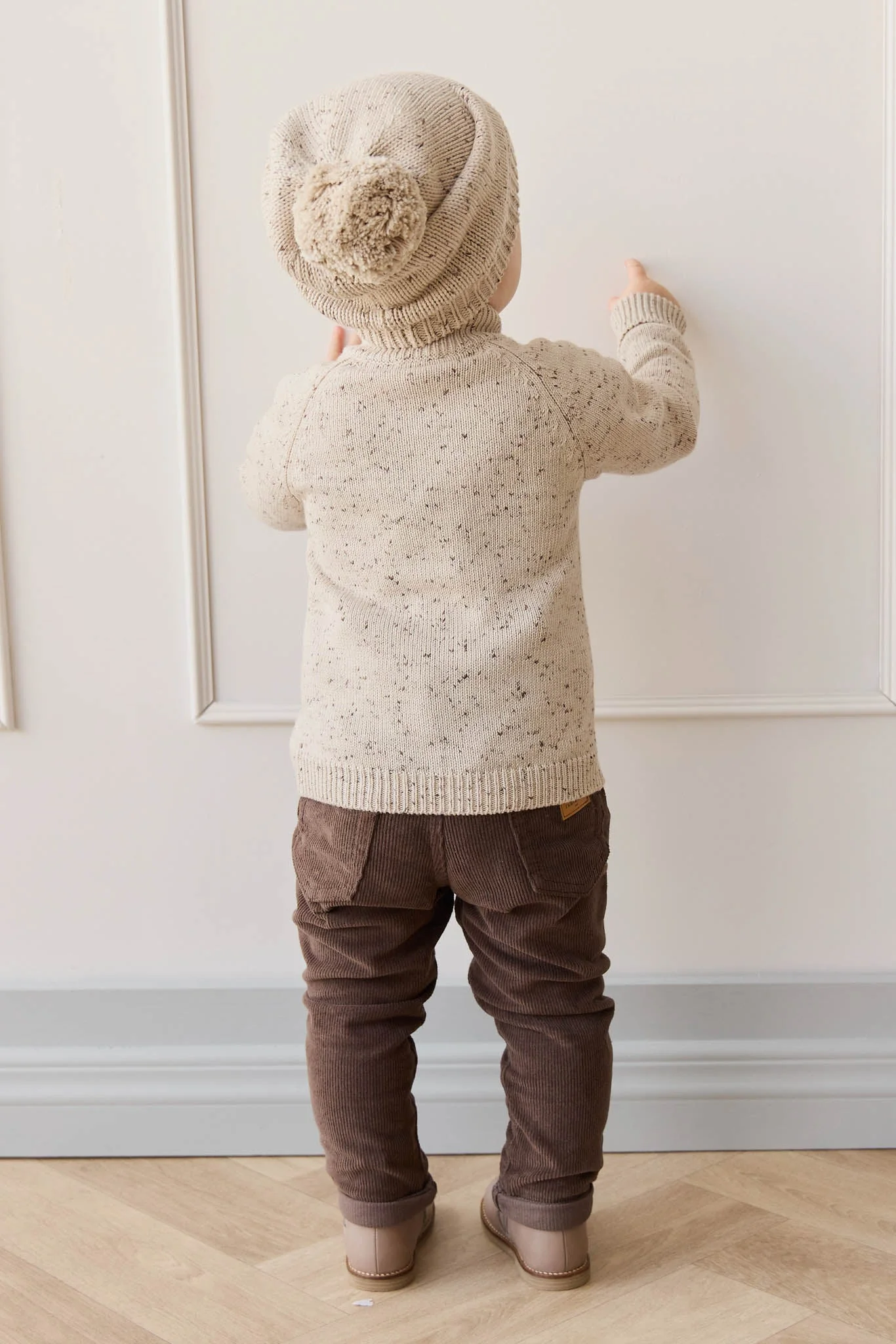 Dean Knit Zip Jacket - Oatmeal Shitake Dot - Image 9