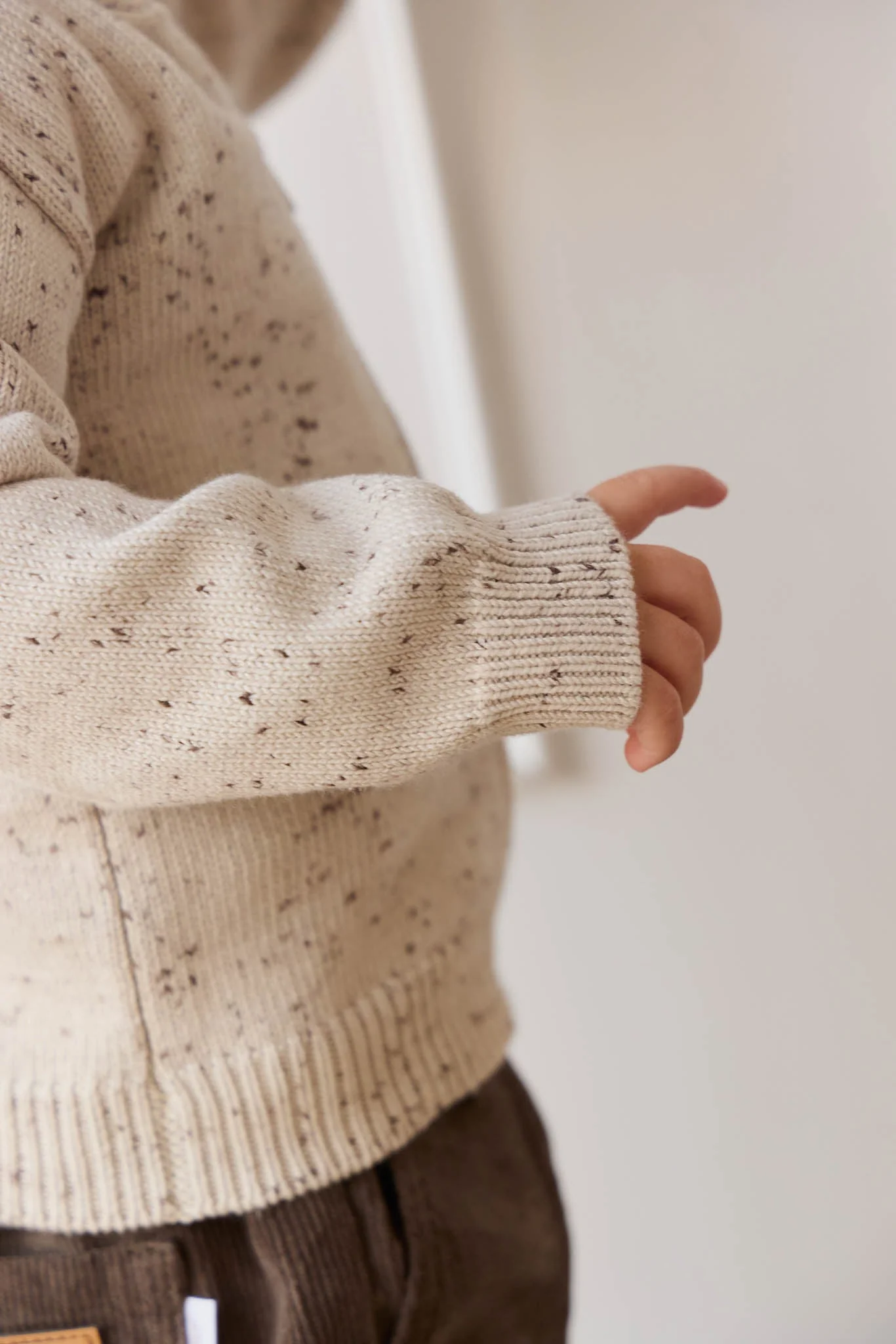 Dillon Knit Zip Hoodie - Oatmeal Shitake Dot - Image 5