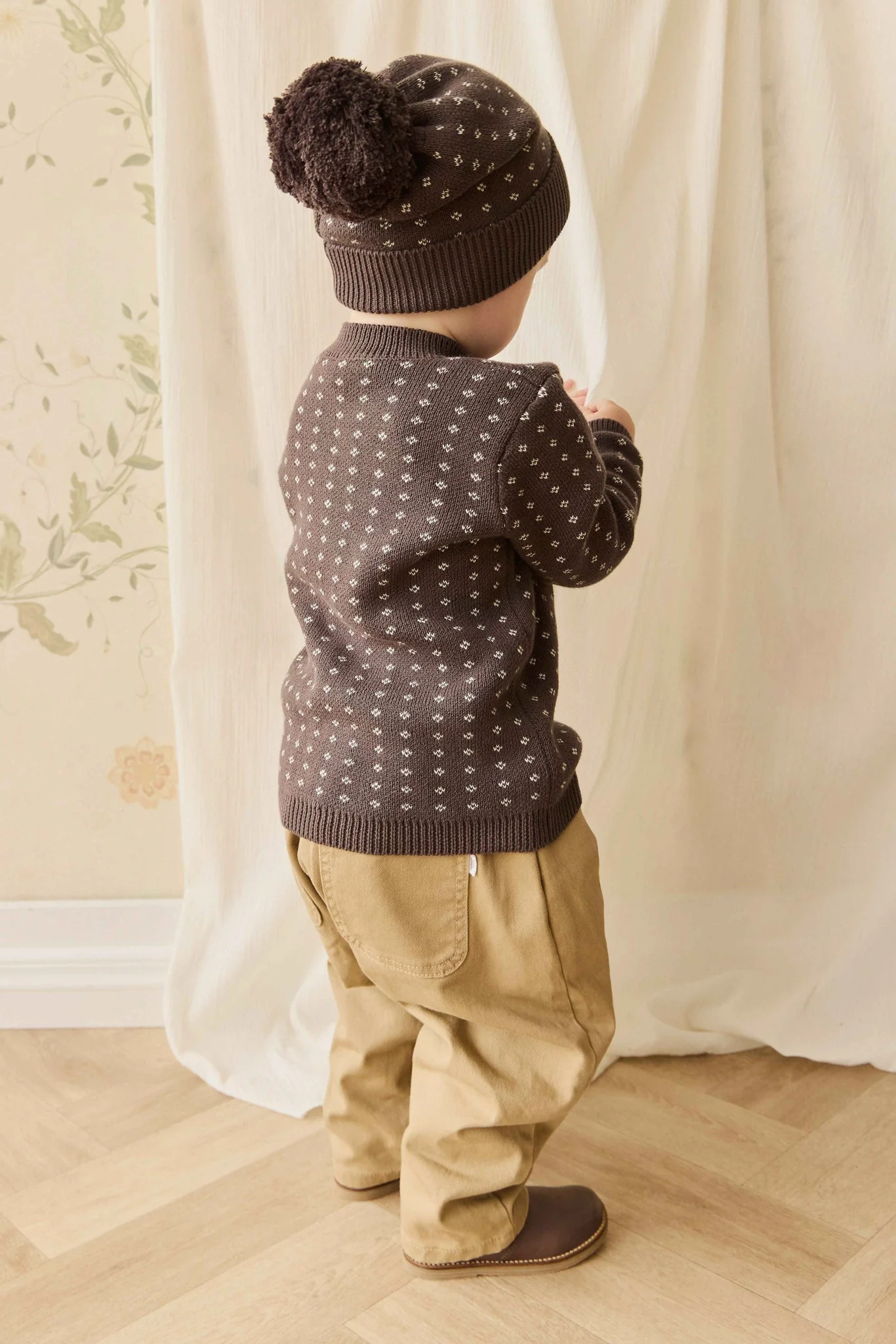Dorian Jumper - Knitted Diamonds Coffee - Image 4