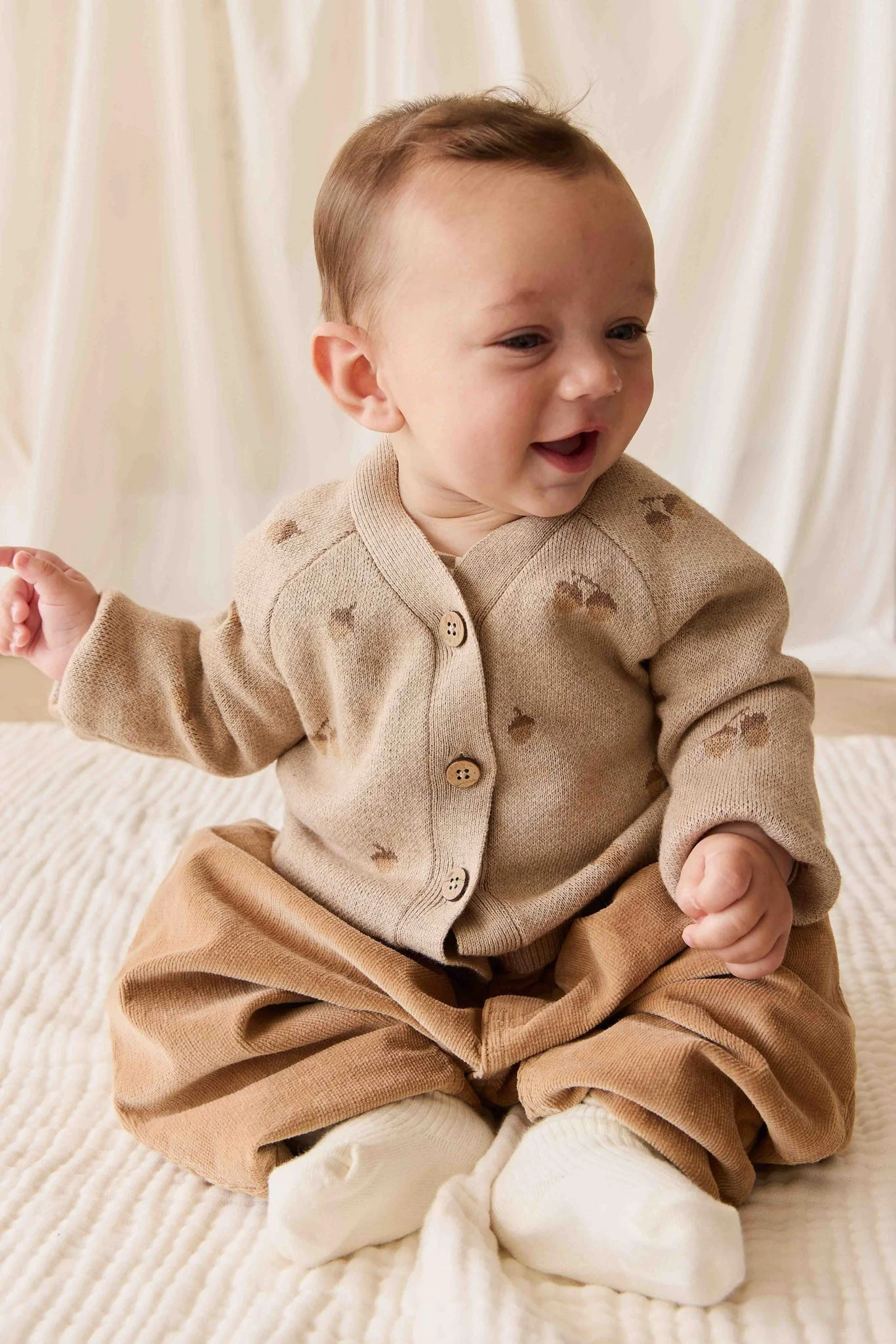 Easton Cardigan - Forest Acorns Cashew Marle - Image 3
