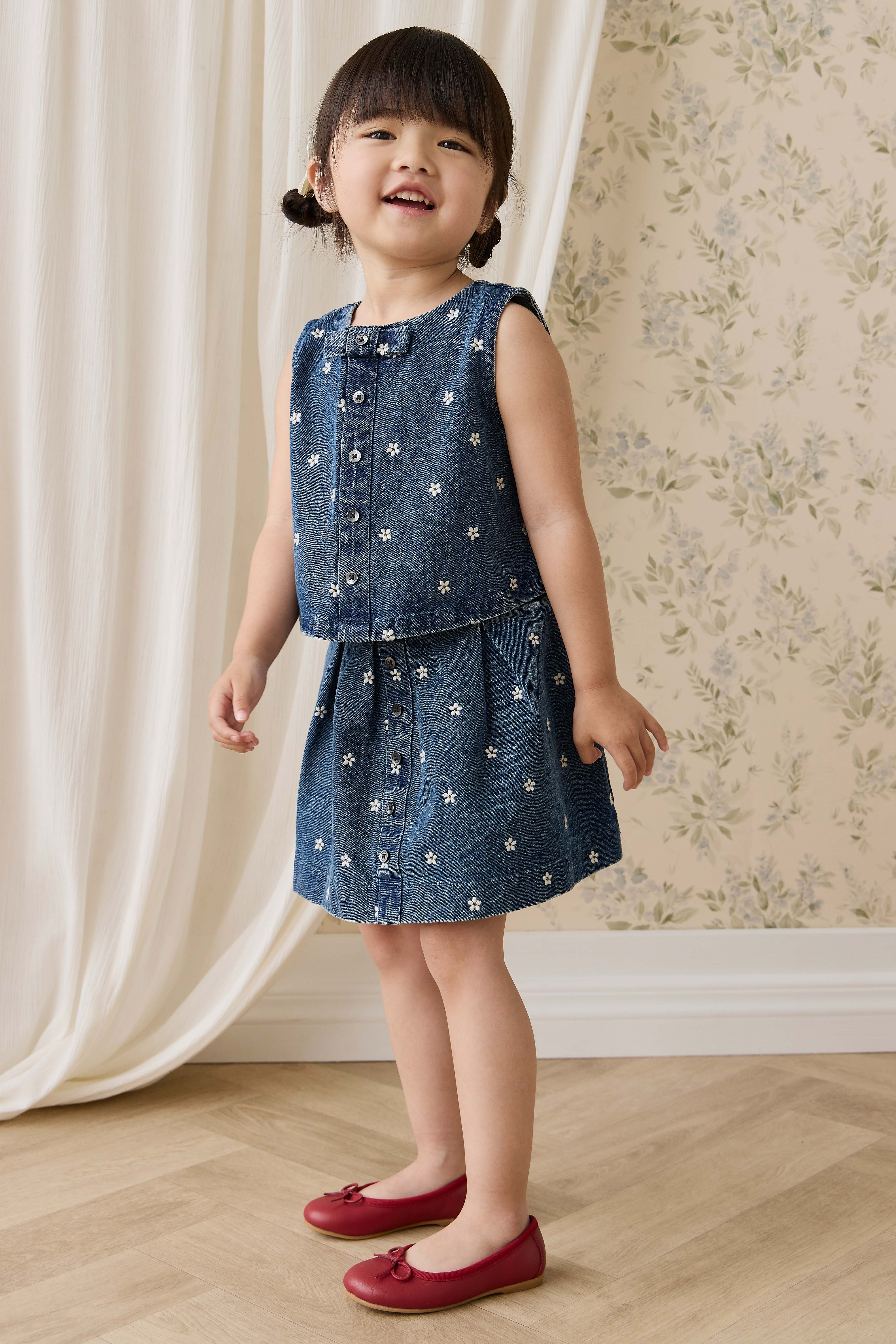 Etta Skirt-Josie Floral Denim - Image 4