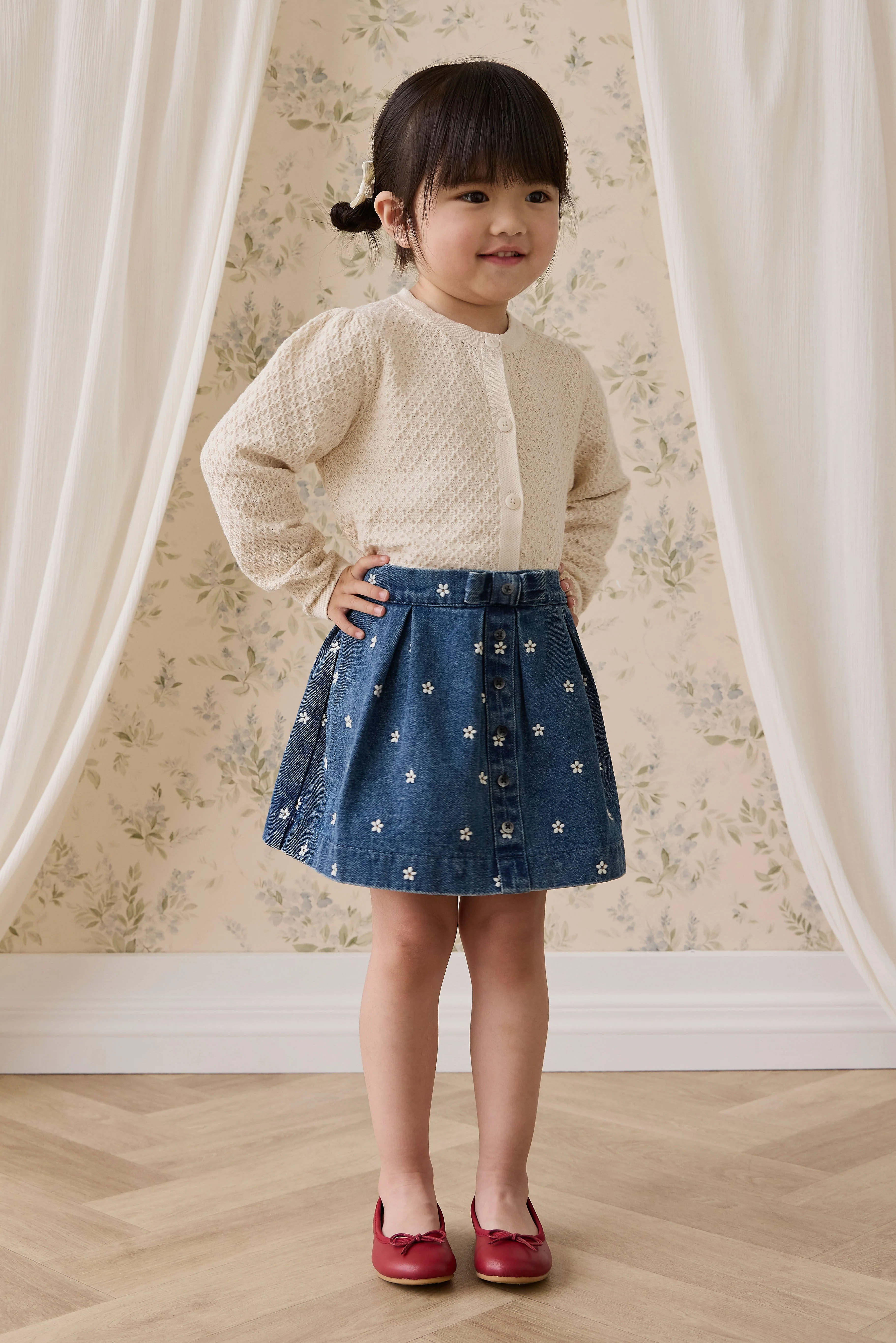 Etta Skirt-Josie Floral Denim - Image 5
