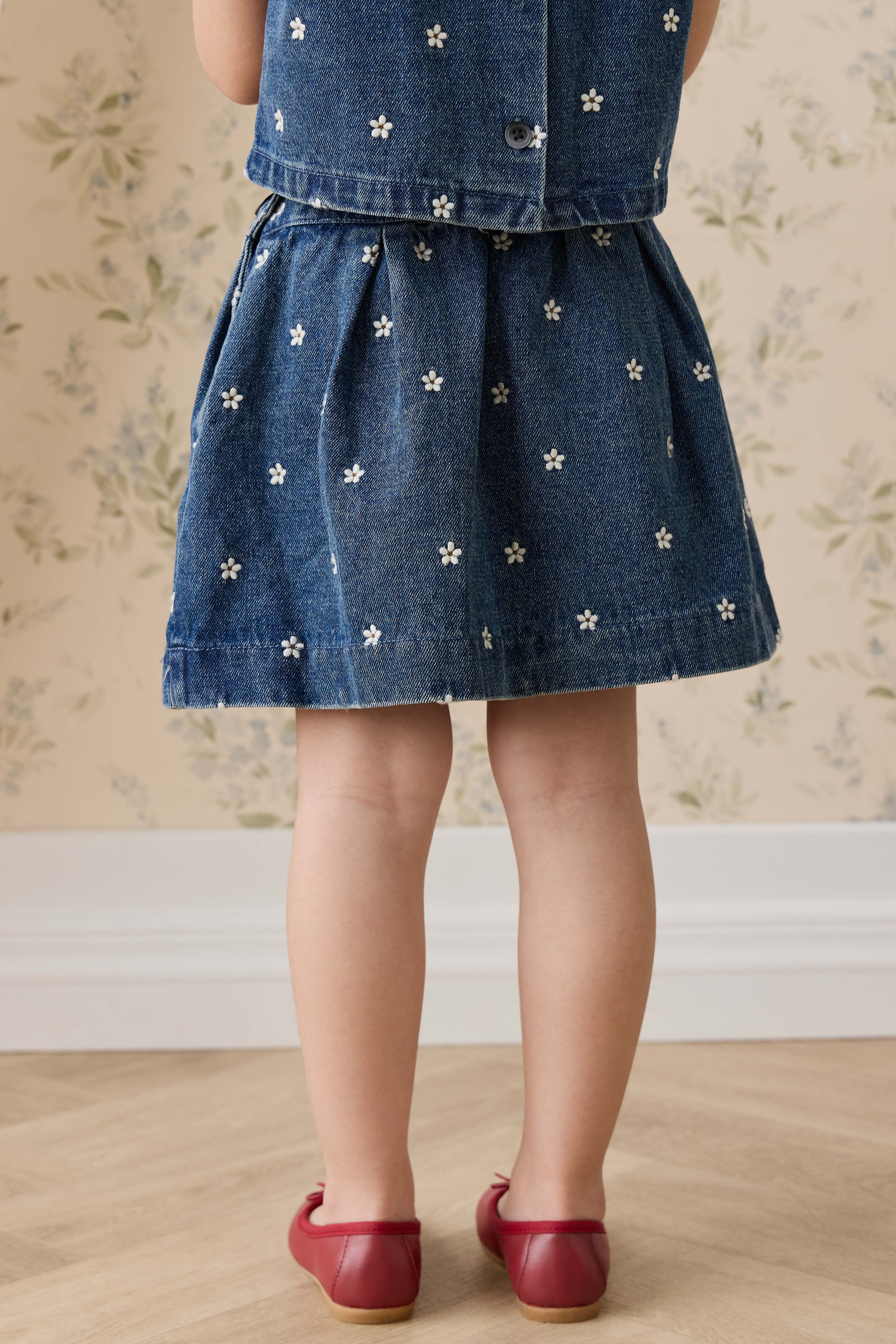 Etta Skirt-Josie Floral Denim - Image 7