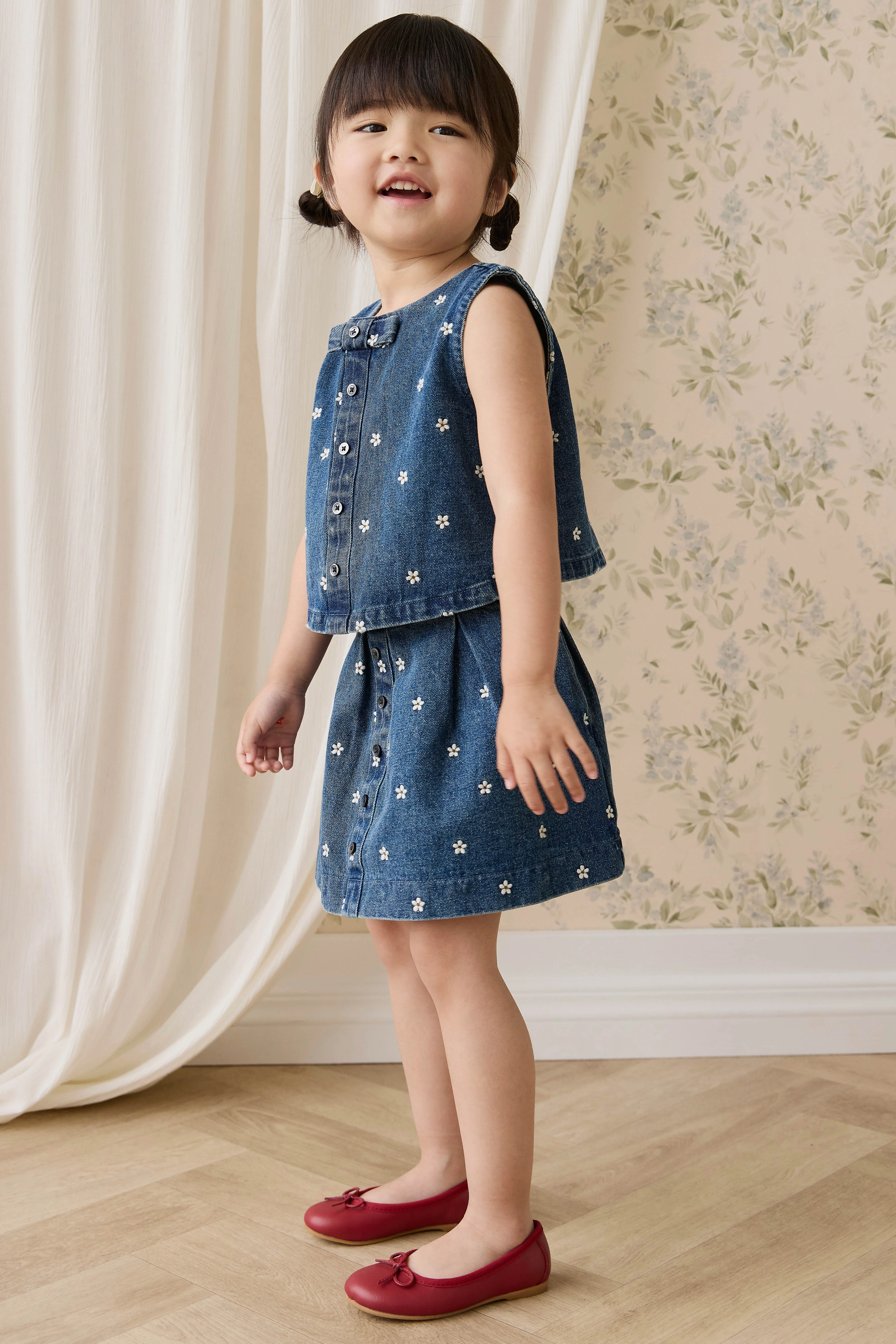 Etta Skirt-Josie Floral Denim - Image 8