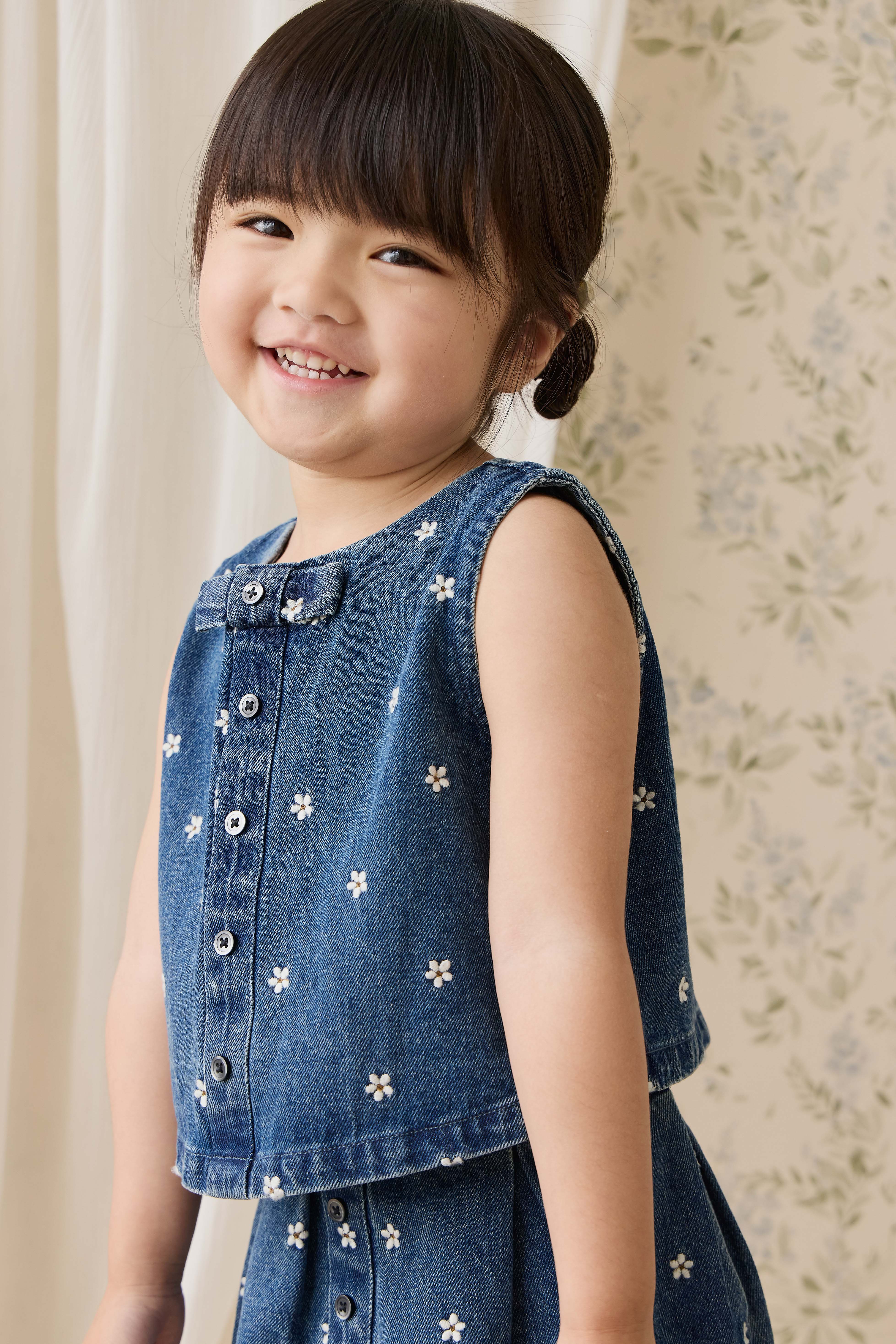 Etta Top-Josie Floral Denim - Image 5