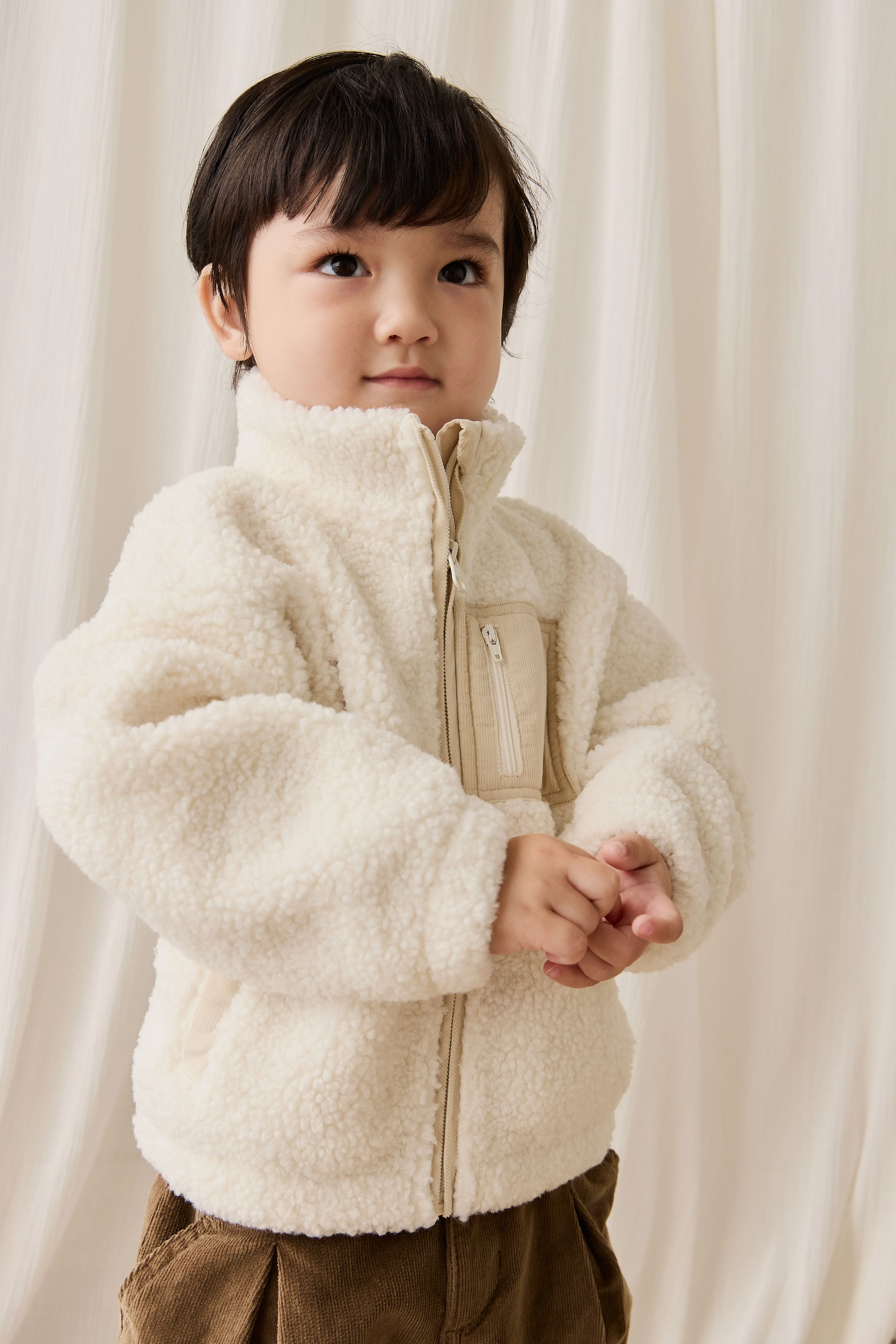Ezra Sherpa Jacket-Natural - Image 3