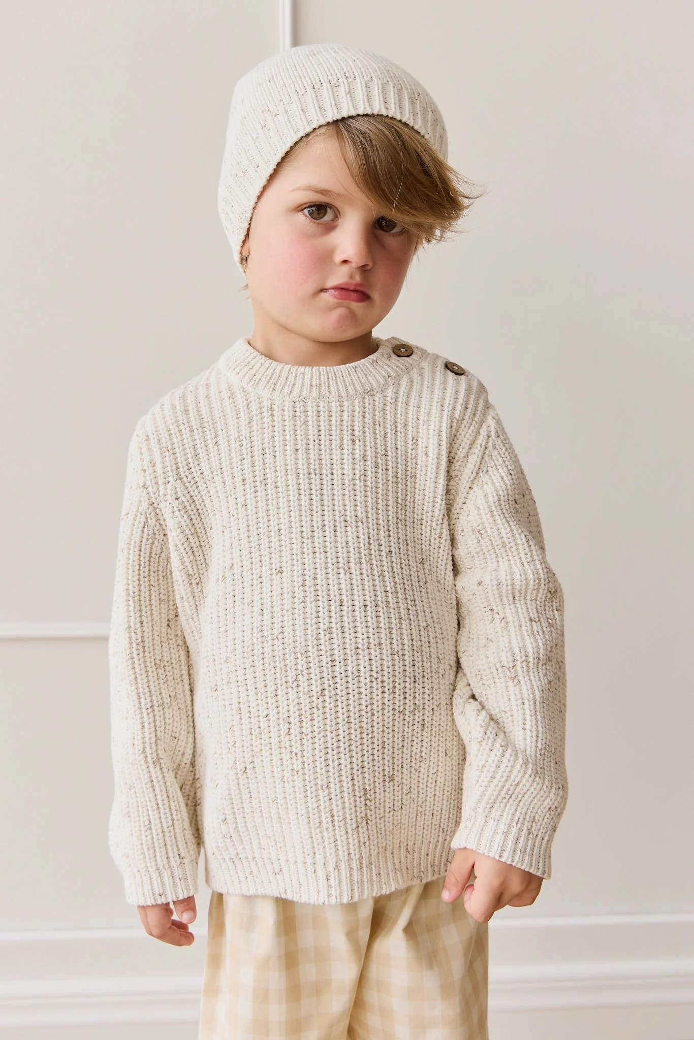Harry Knit Jumper - Oatmeal Hay Fleck - Image 3