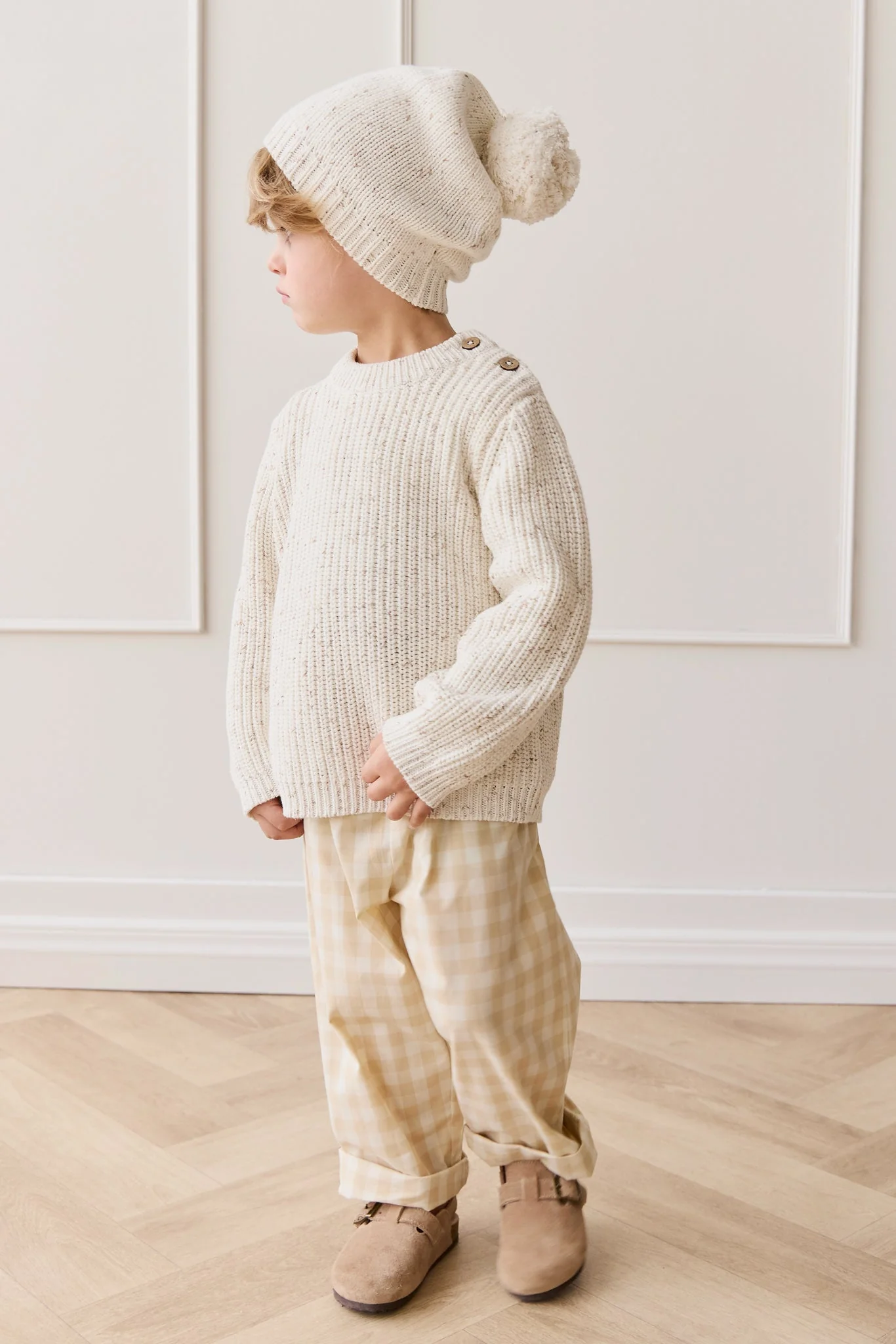 Harry Knit Jumper - Oatmeal Hay Fleck - Image 4
