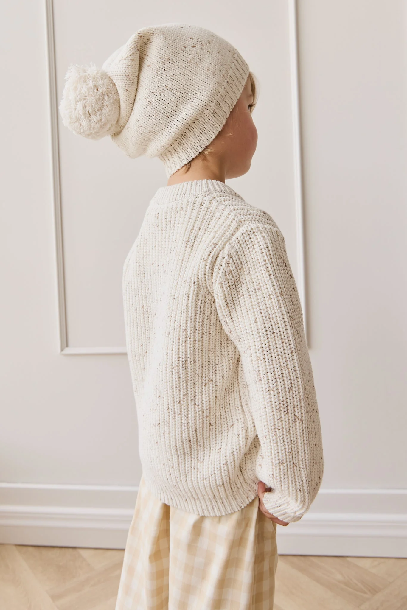 Harry Knit Jumper - Oatmeal Hay Fleck - Image 5