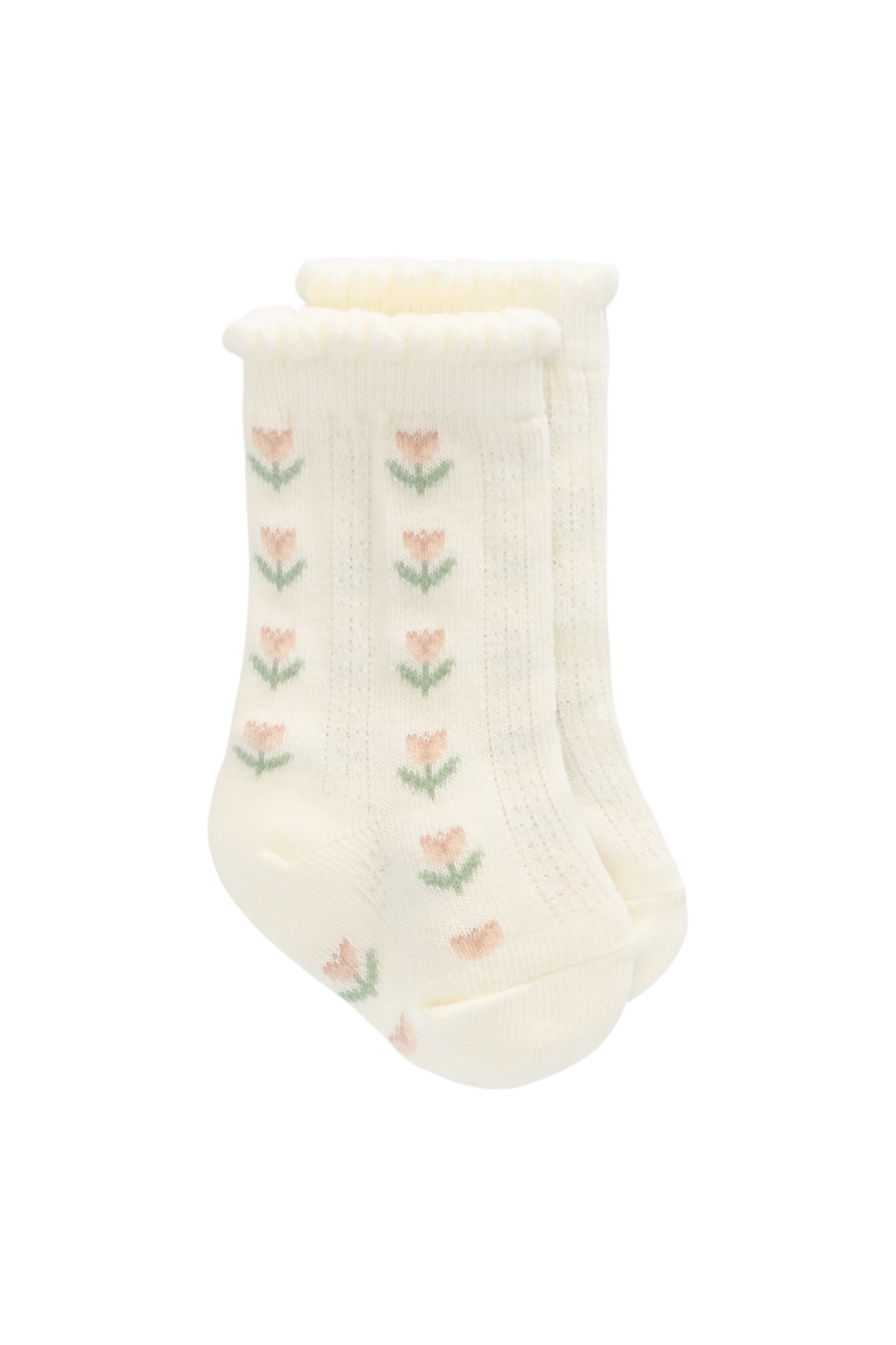 Ines Knee High Sock - Ines Floral Egret - Image 2