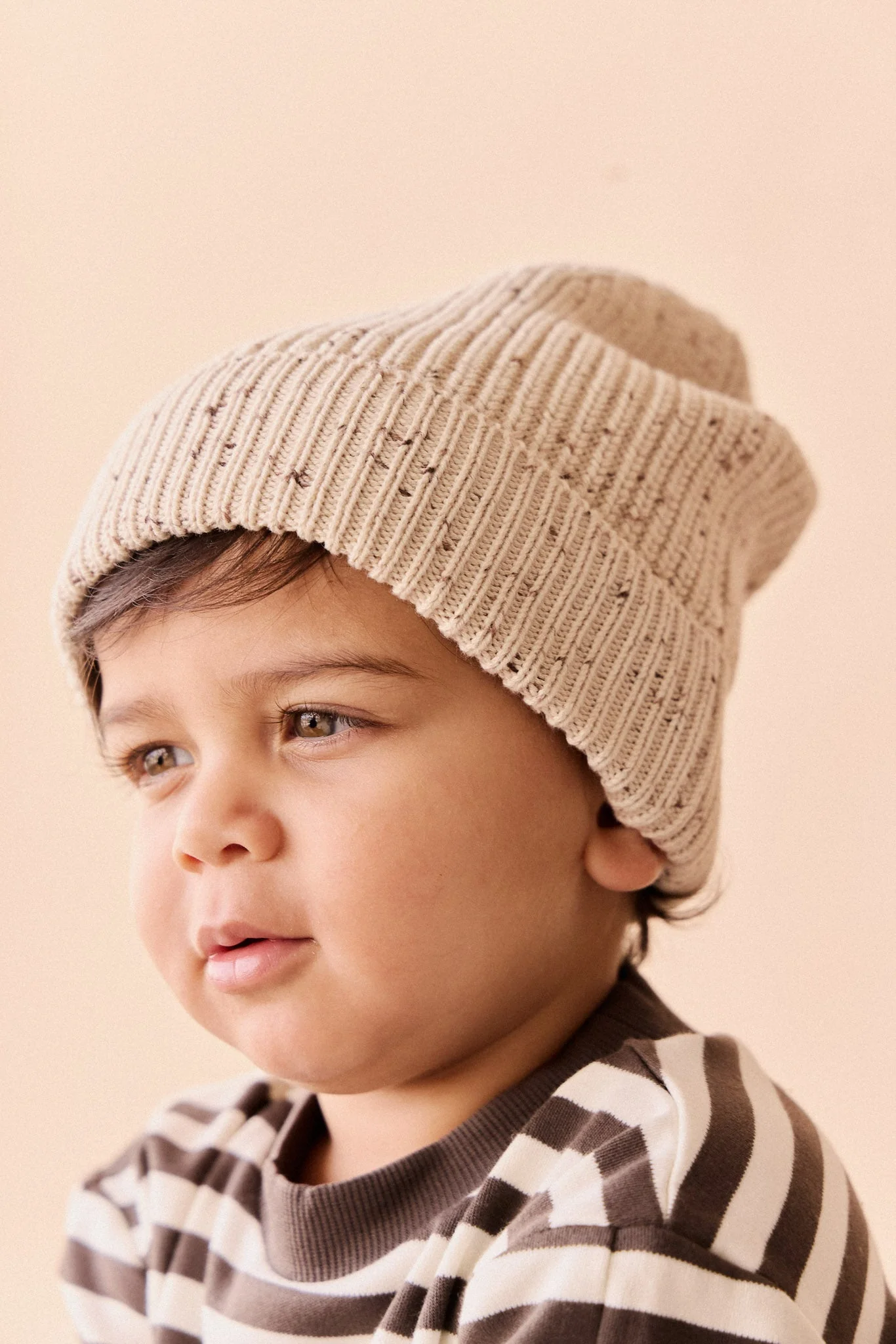 Johan Knit Beanie - Buff Fleck - Image 2