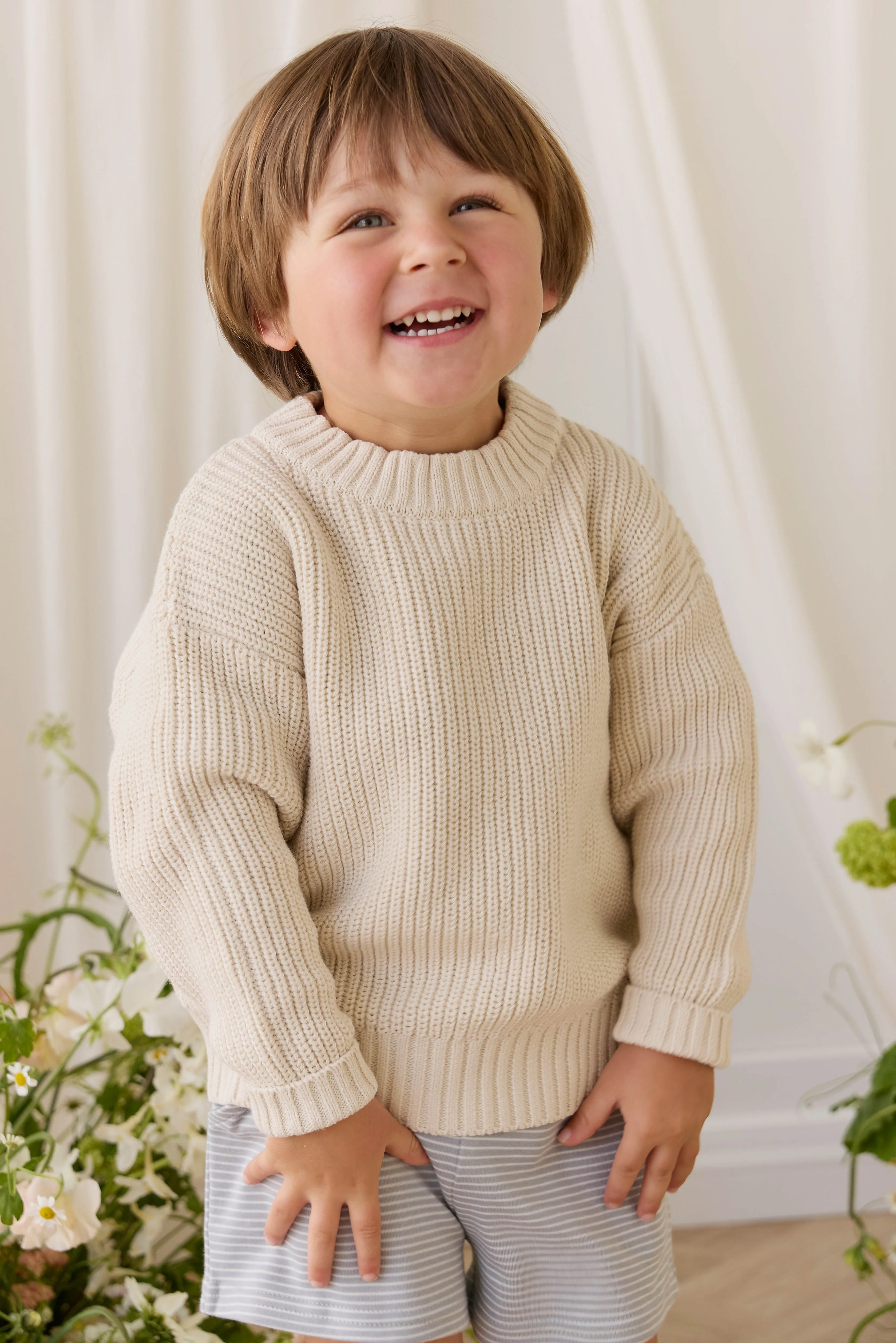 Johan Knit Jumper - Vanilla - Image 3