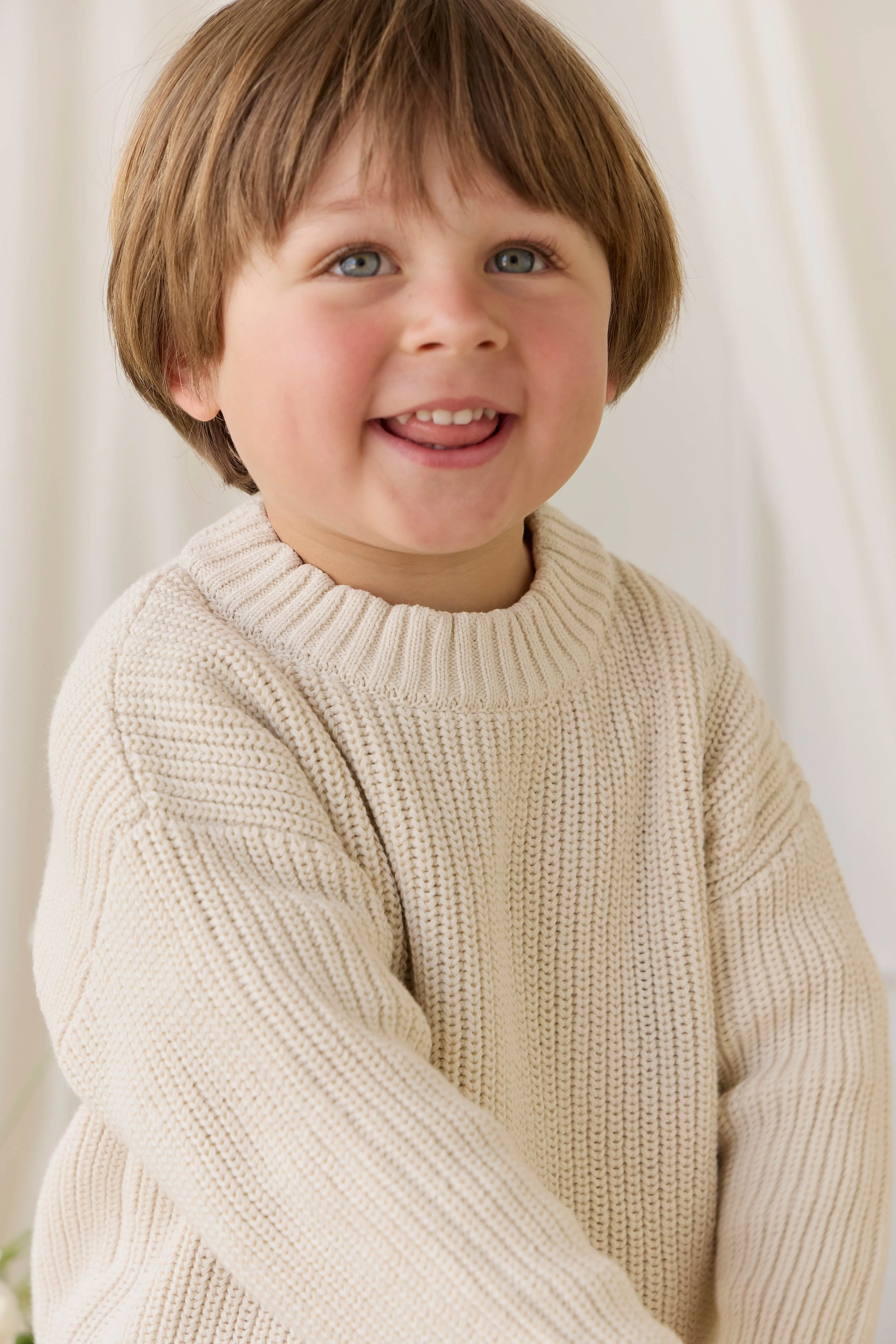 Johan Knit Jumper - Vanilla - Image 4