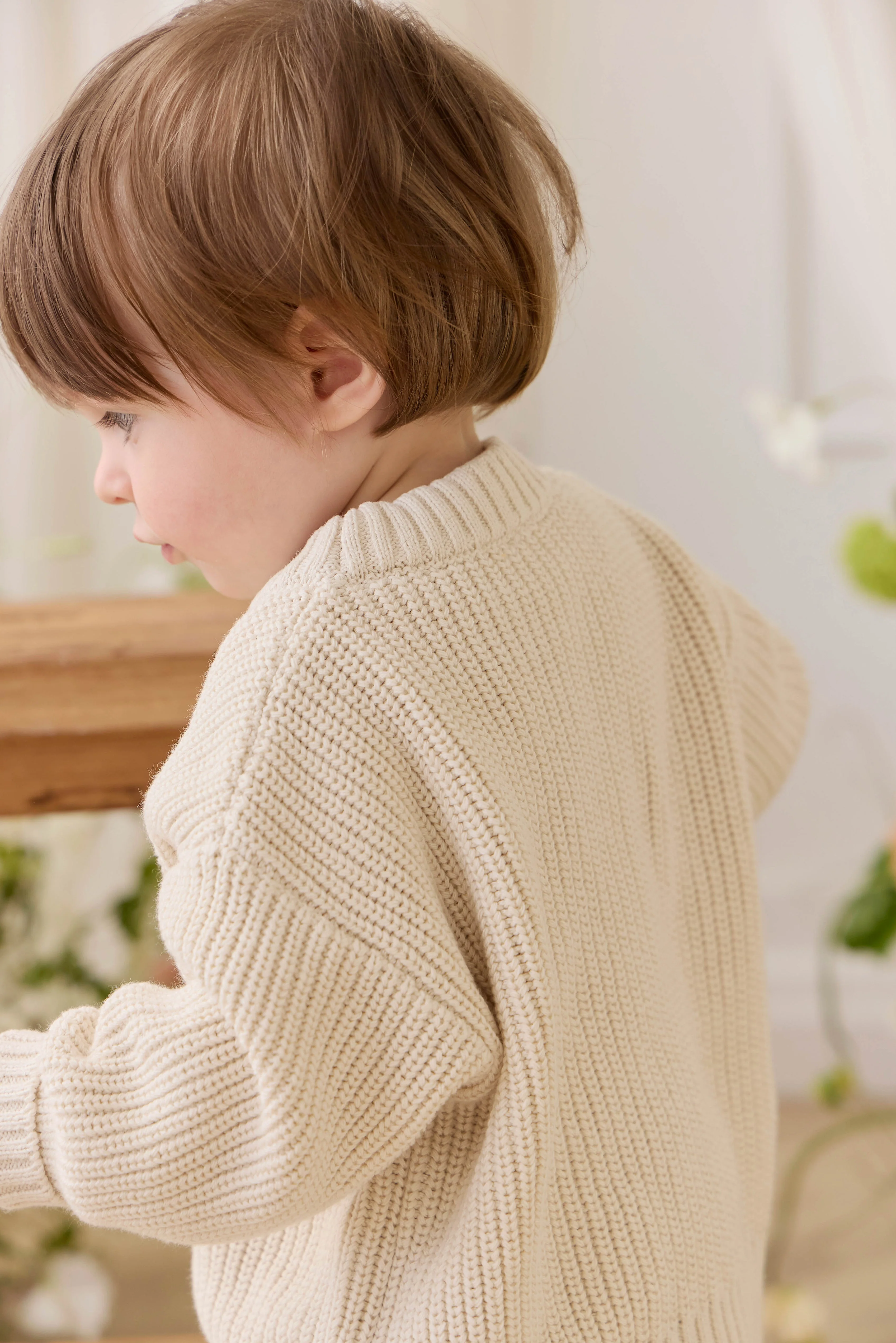 Johan Knit Jumper - Vanilla - Image 7