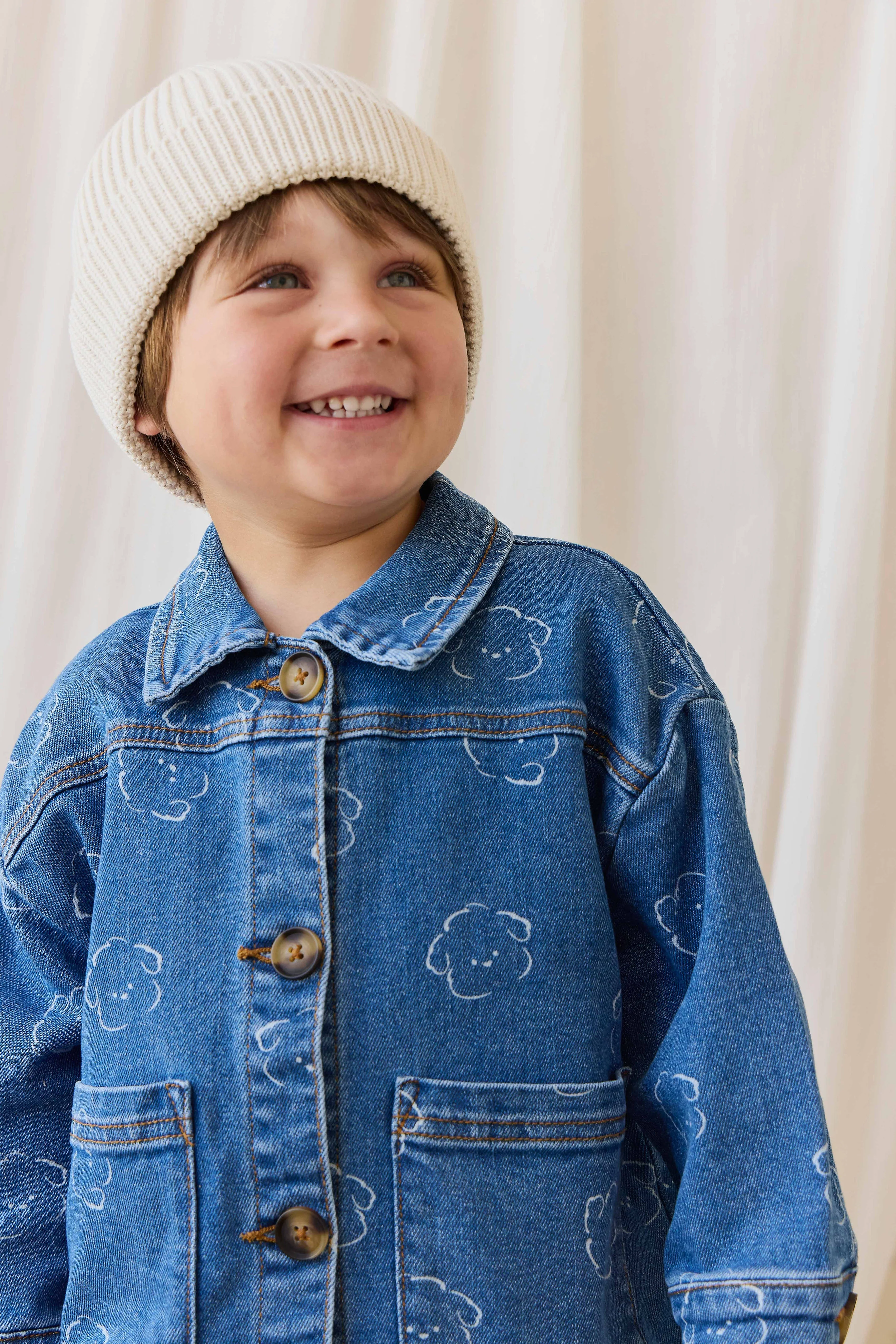 Leon Knitted Beanie-Vanilla - Image 4