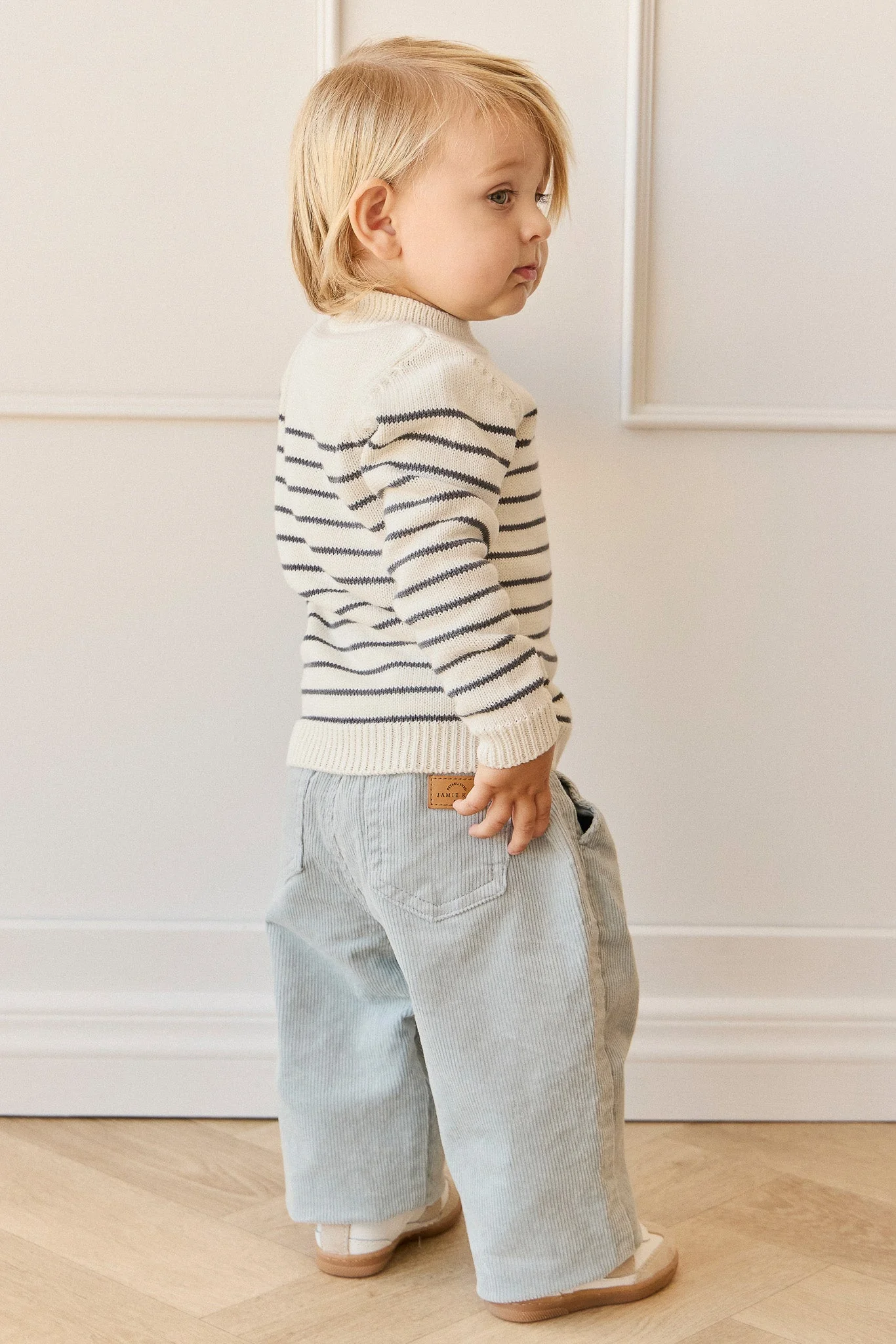 Malcolm Knitted Jumper - Malcolm Stripe Cloud/Atlantic - Image 3