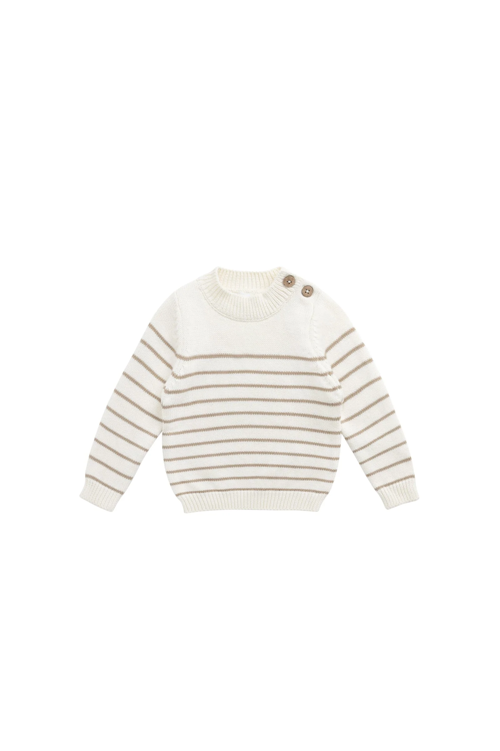Malcolm Knitted Jumper - Malcolm Stripe Cloud/Brioche - Image 2