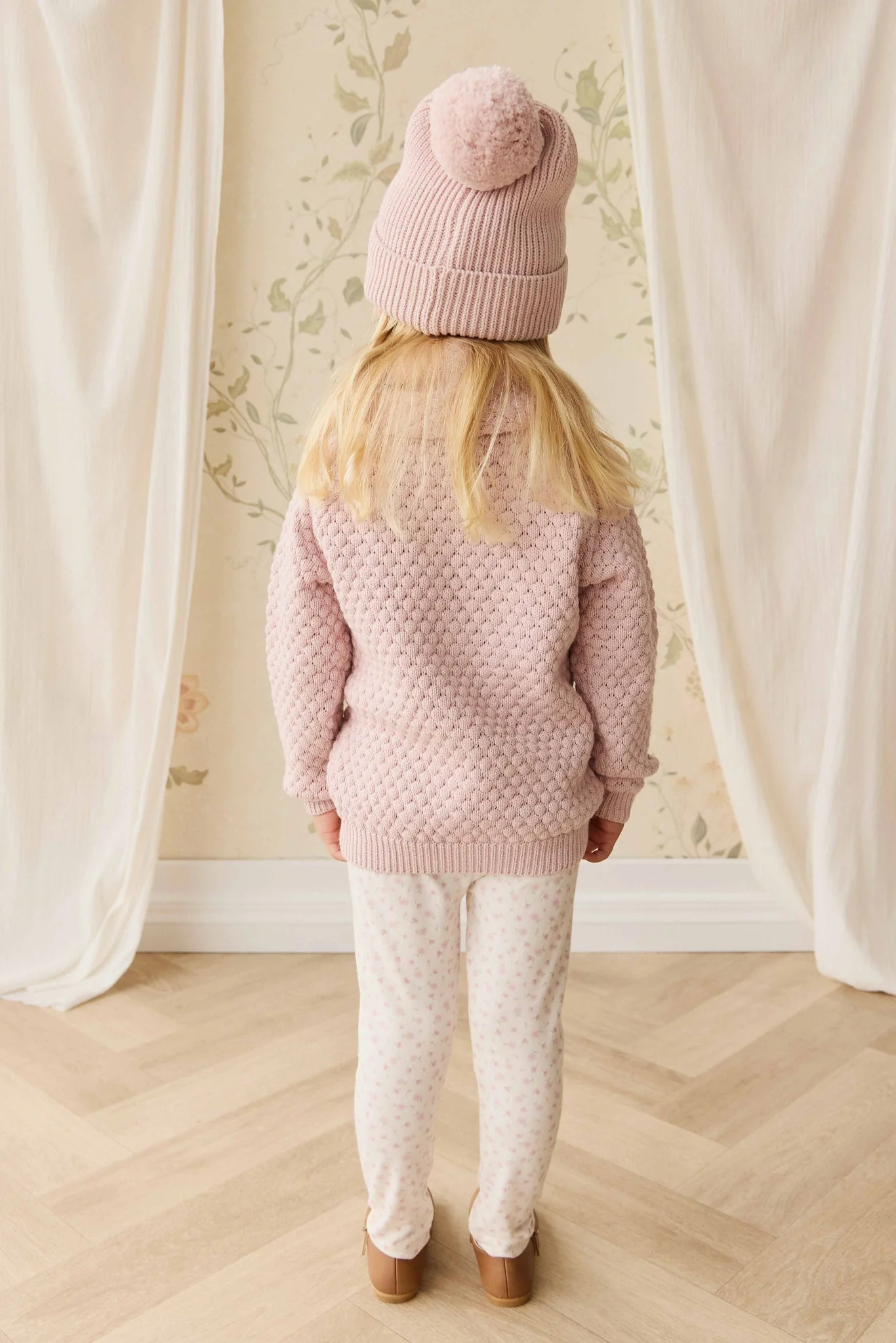 Maple Cardigan - Pastel Pink Marle - Image 4