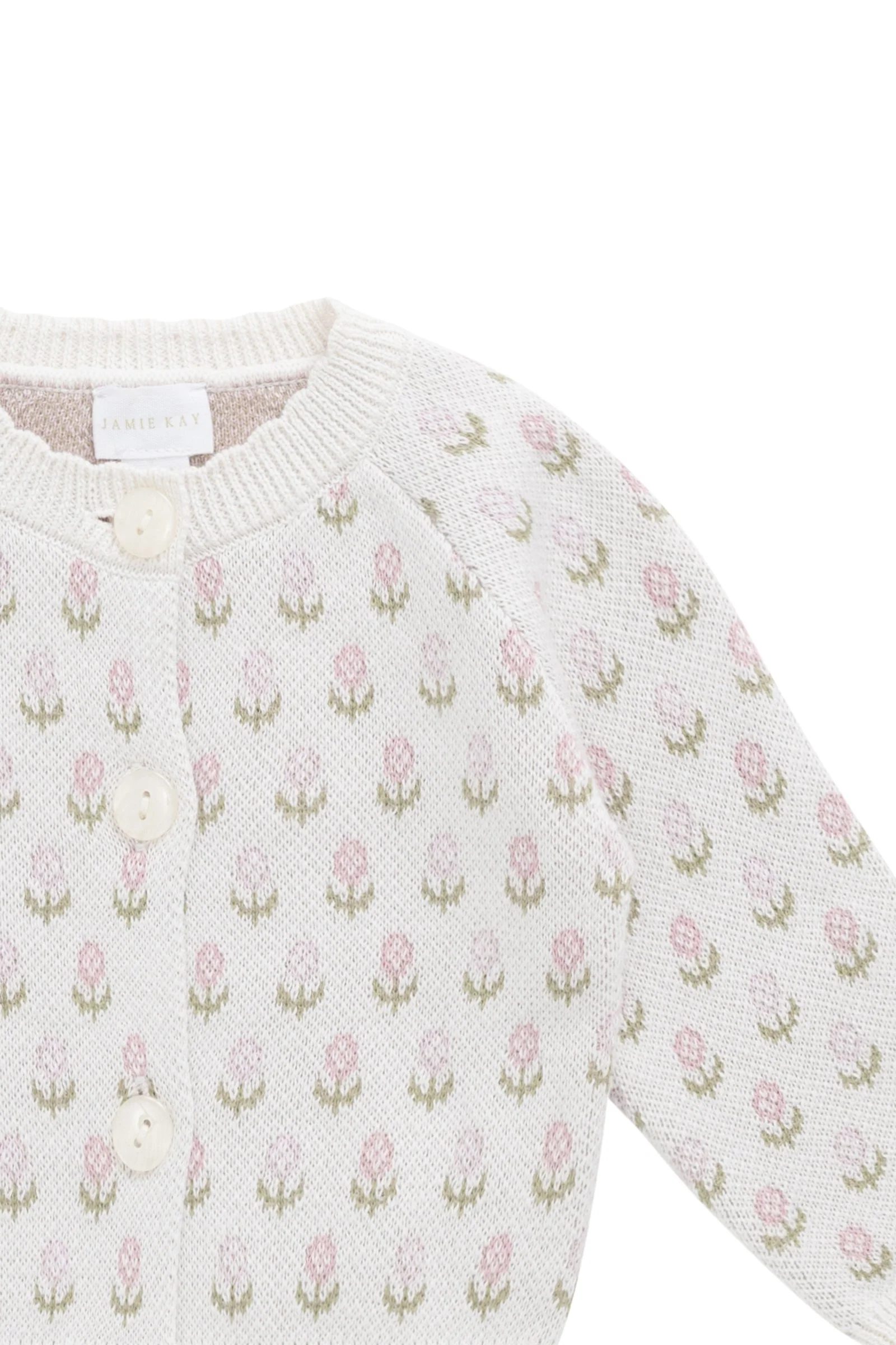 Olivia Cardigan - Olivia Jacquard Slightly Pink - Image 5