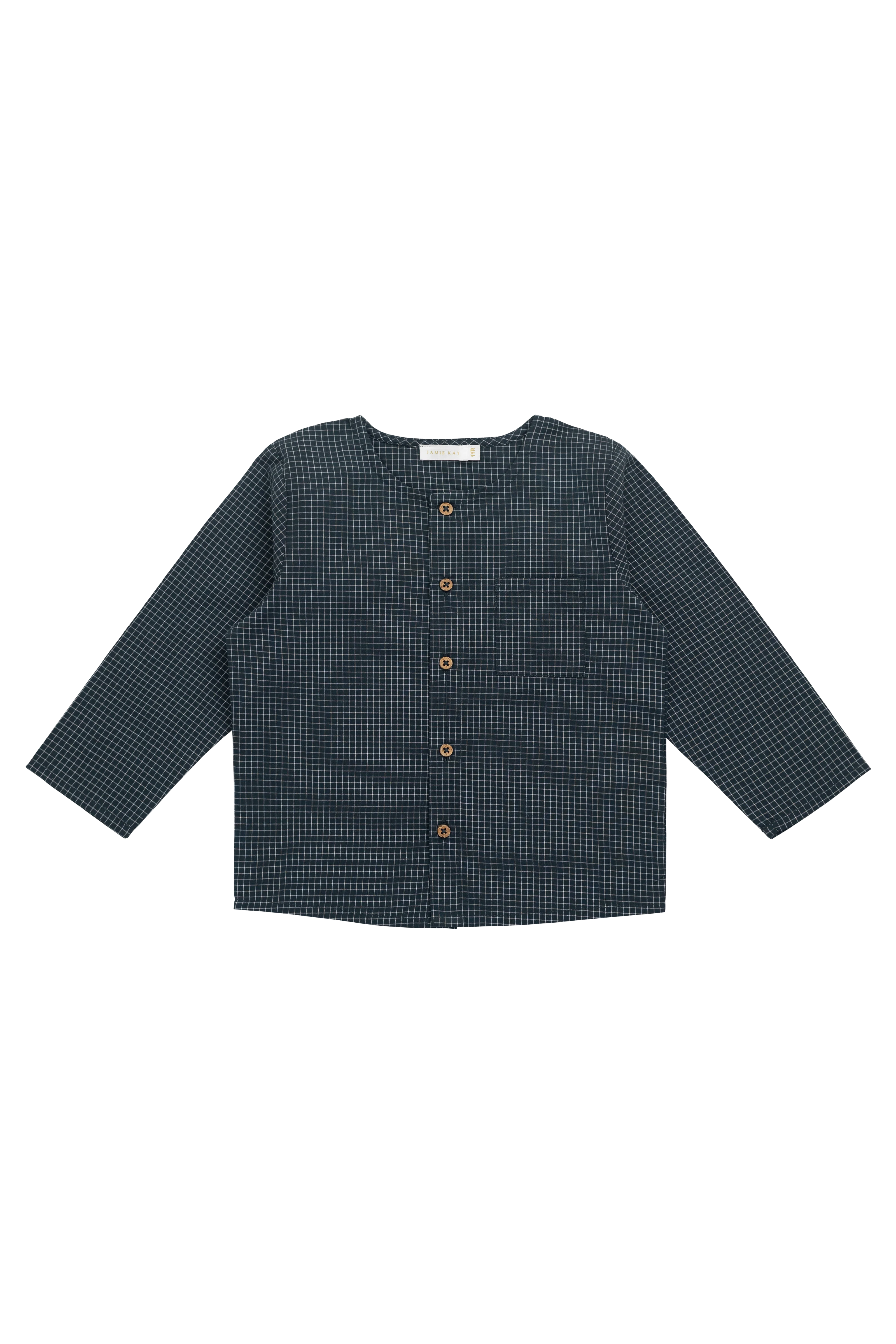 Organic Cotton Albie Top - Forest Grid - Image 2