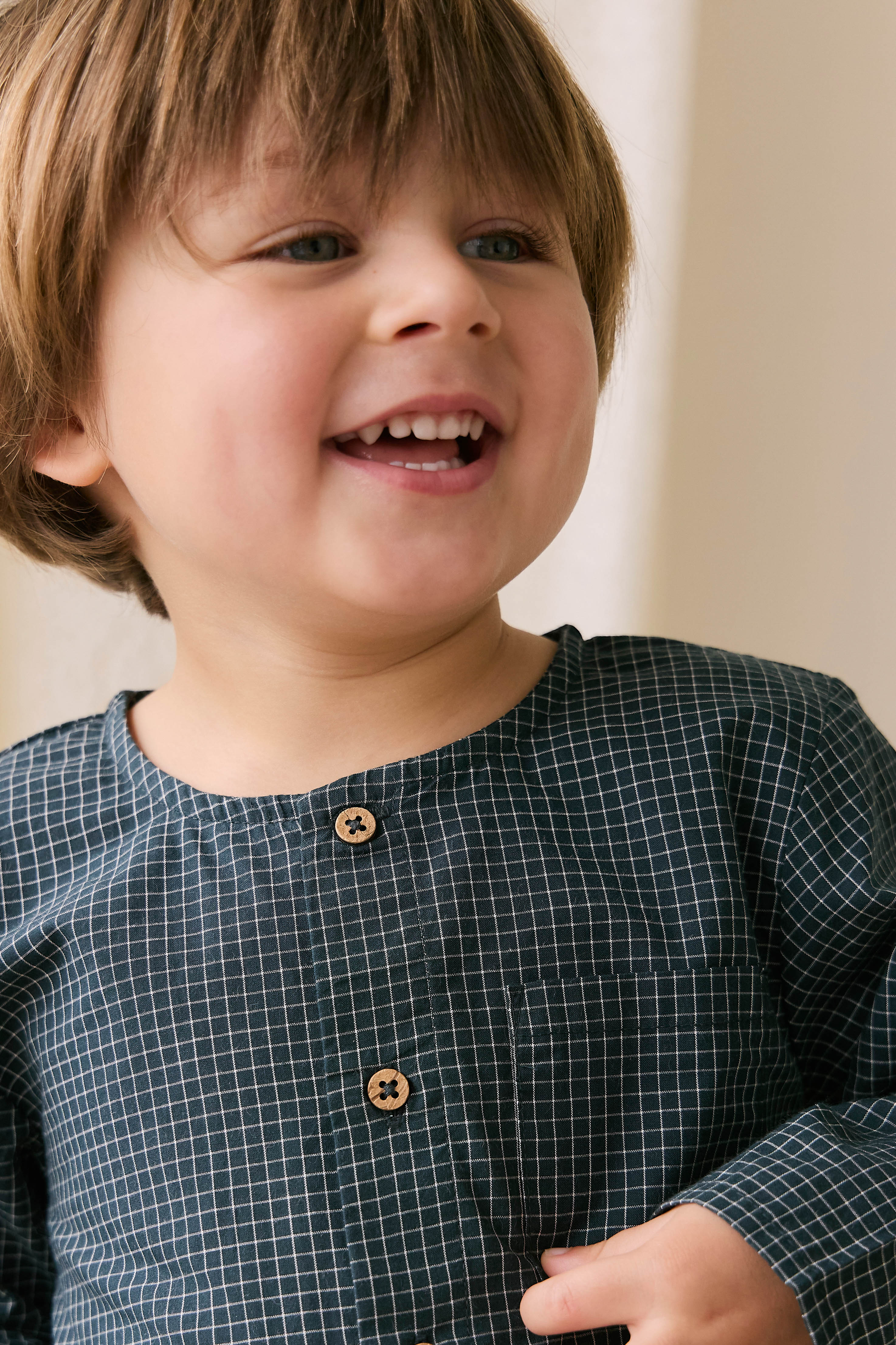 Organic Cotton Albie Top - Forest Grid - Image 6