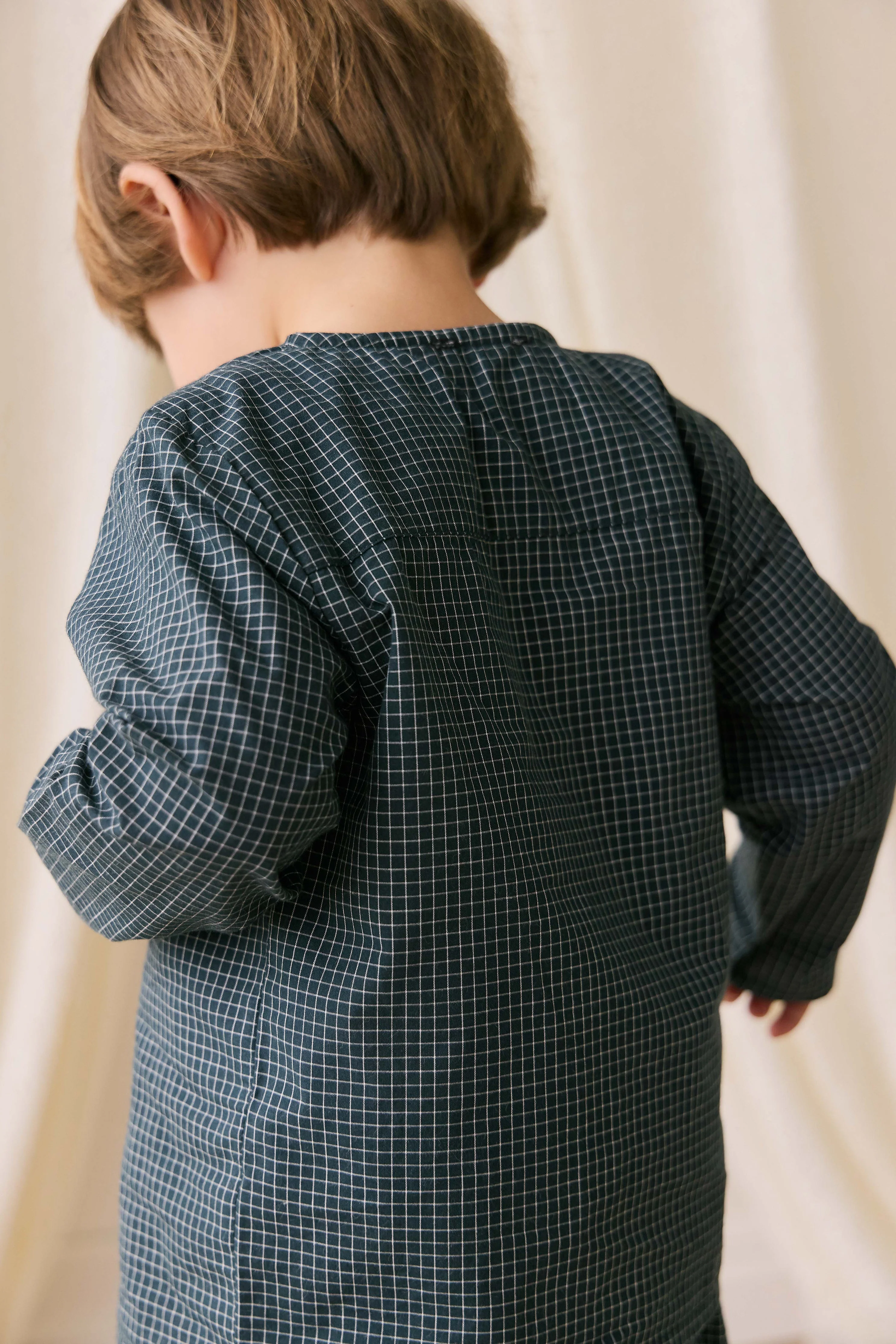 Organic Cotton Albie Top - Forest Grid - Image 7
