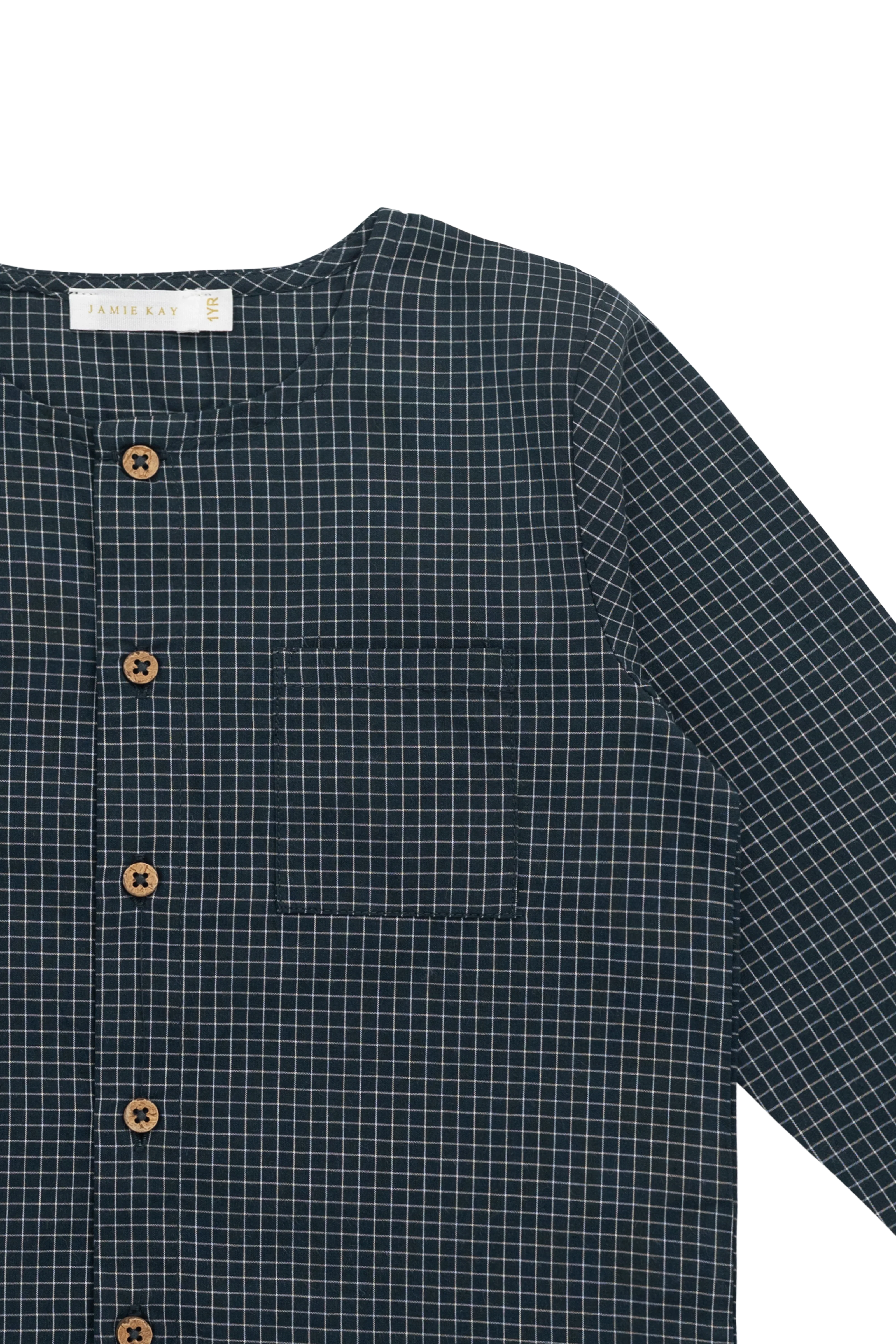 Organic Cotton Albie Top - Forest Grid - Image 8