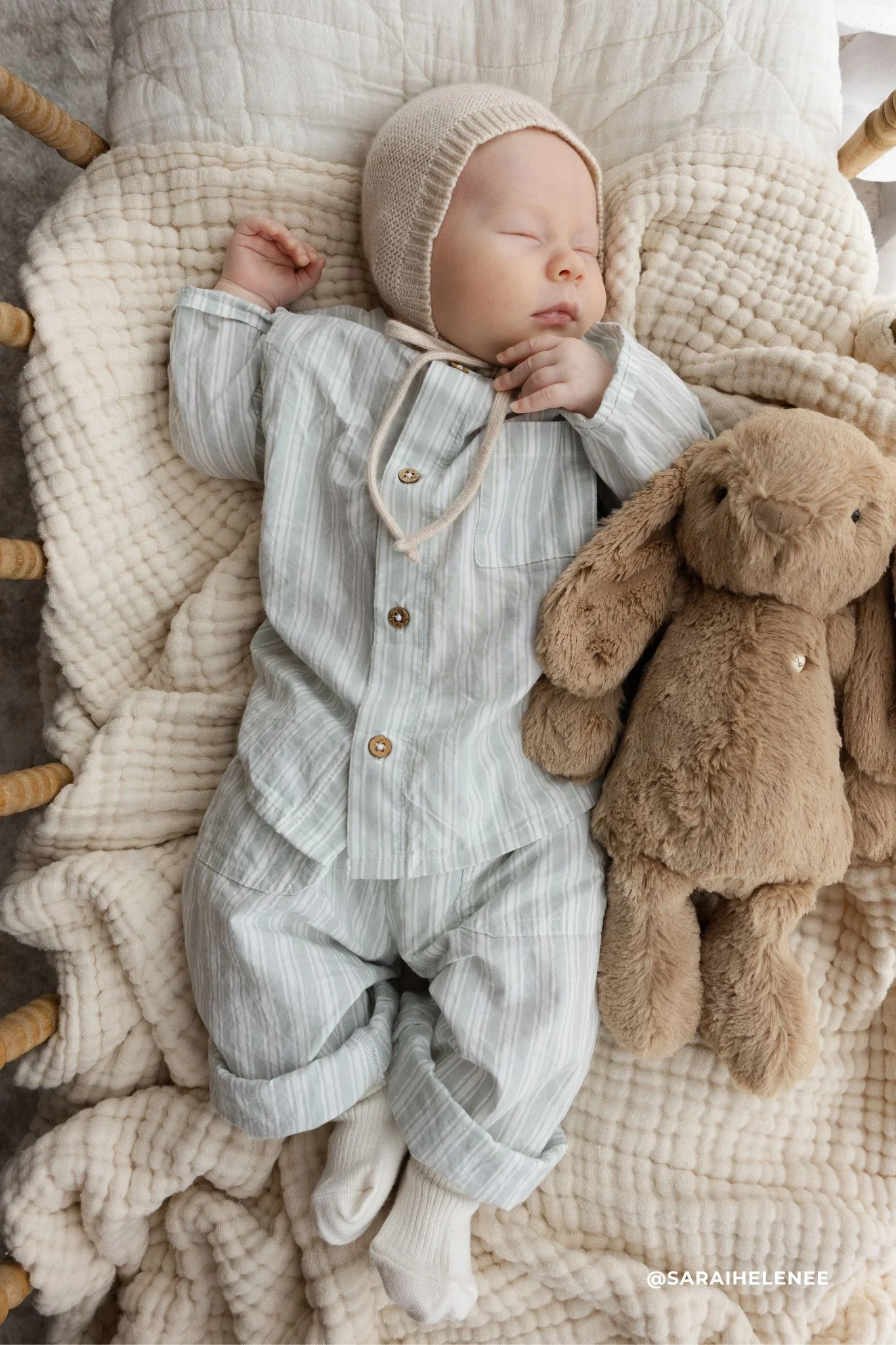 Organic Cotton Albie Top - Variegated Stripe Shoreline - Image 2