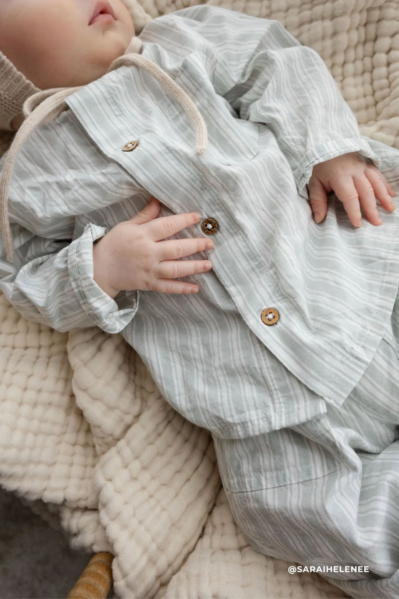 Organic Cotton Albie Top - Variegated Stripe Shoreline - Image 3