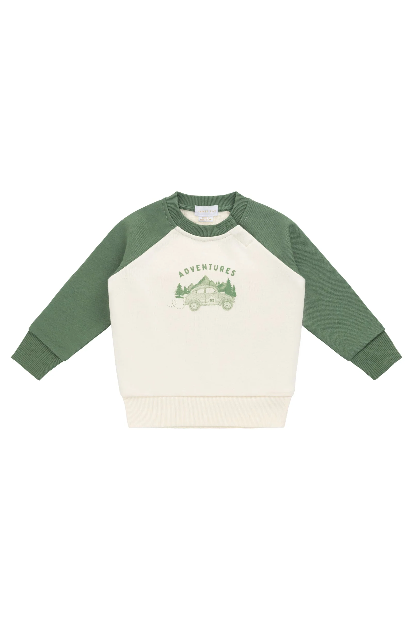 Organic Cotton Alden Sweatshirt - Adventure Buggy Snow Pea - Image 2