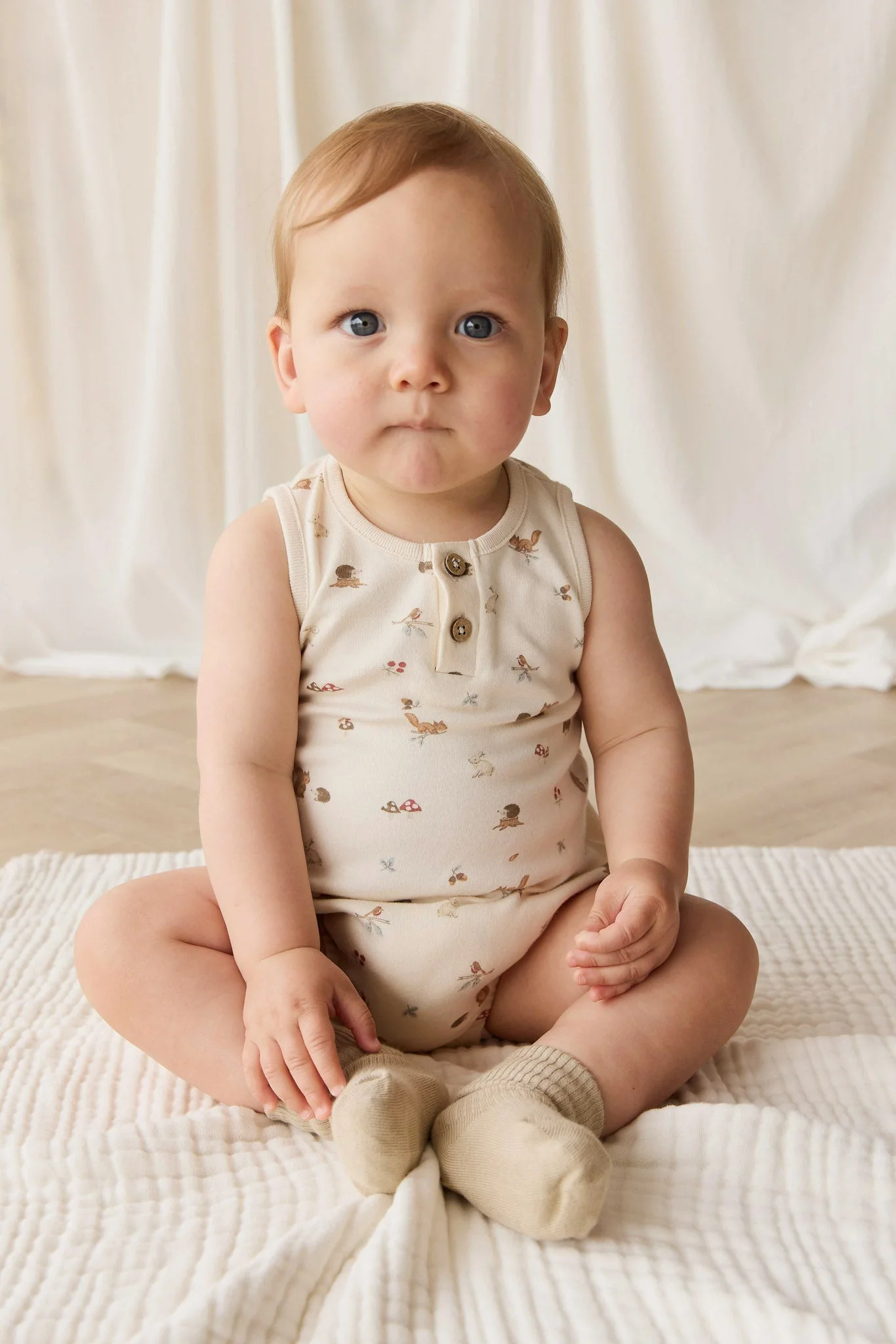 Organic Cotton Archie Playsuit - Forest Gathering - Image 4