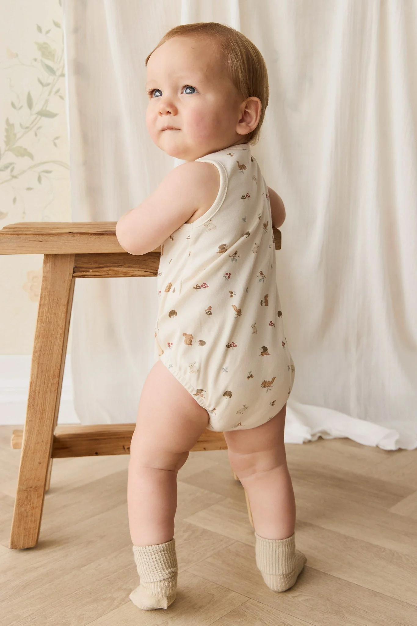 Organic Cotton Archie Playsuit - Forest Gathering - Image 5