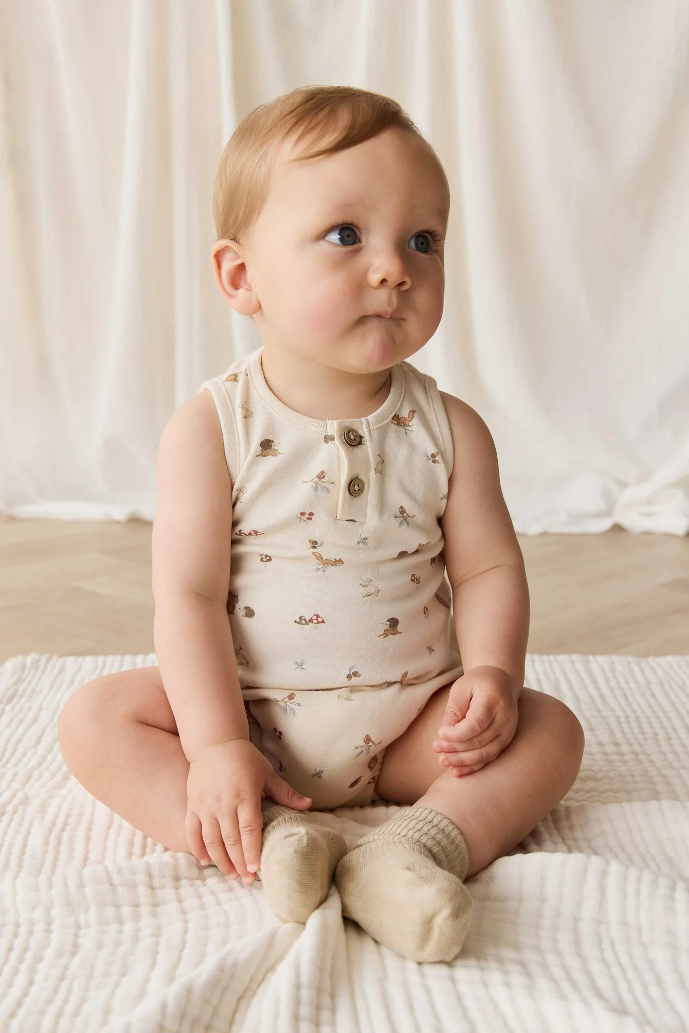 Organic Cotton Archie Playsuit - Forest Gathering - Image 6