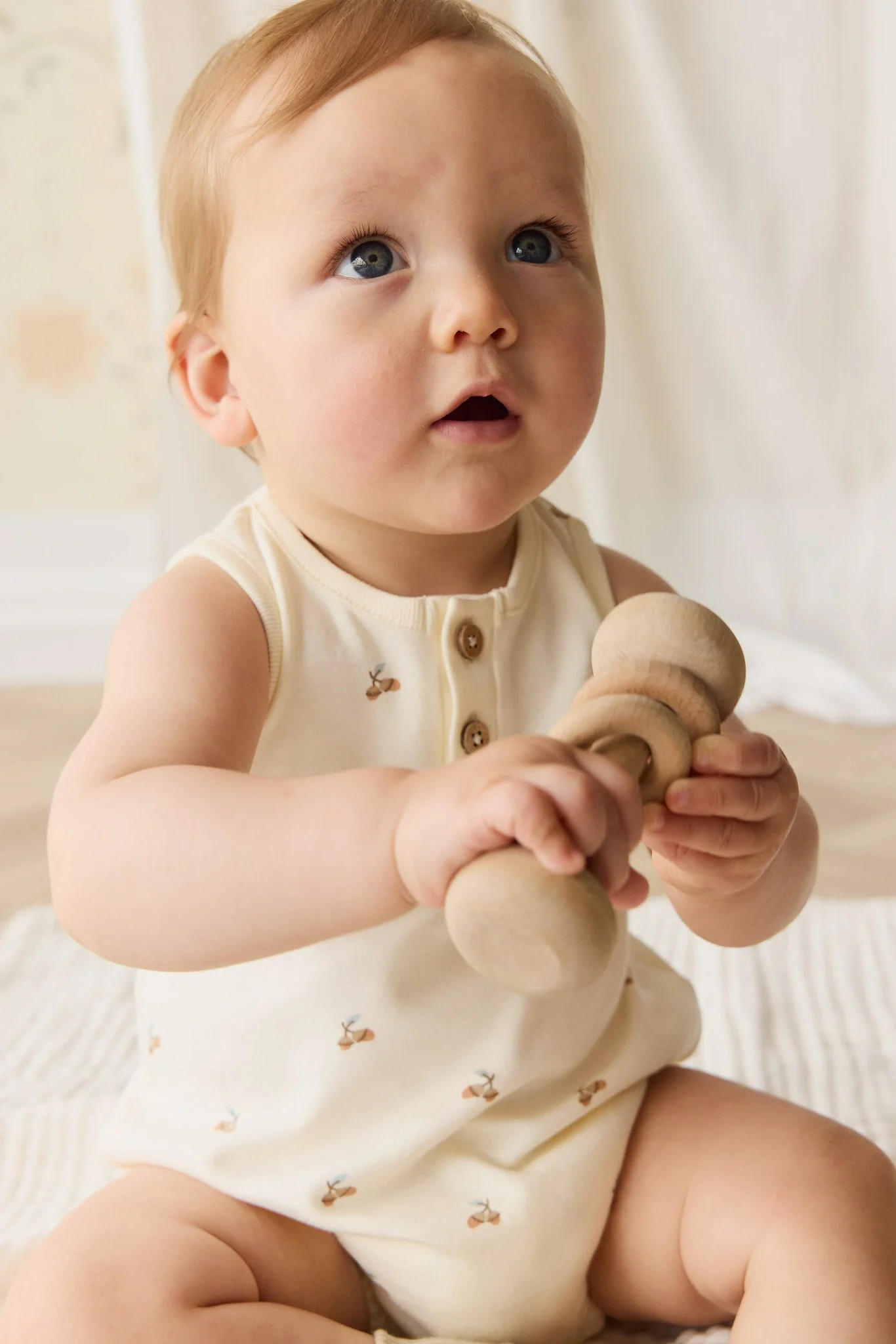 Organic Cotton Archie Playsuit - Forest Night Acorns - Image 4