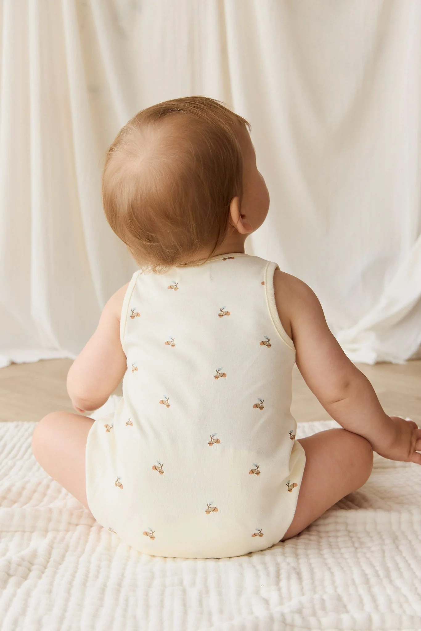 Organic Cotton Archie Playsuit - Forest Night Acorns - Image 5