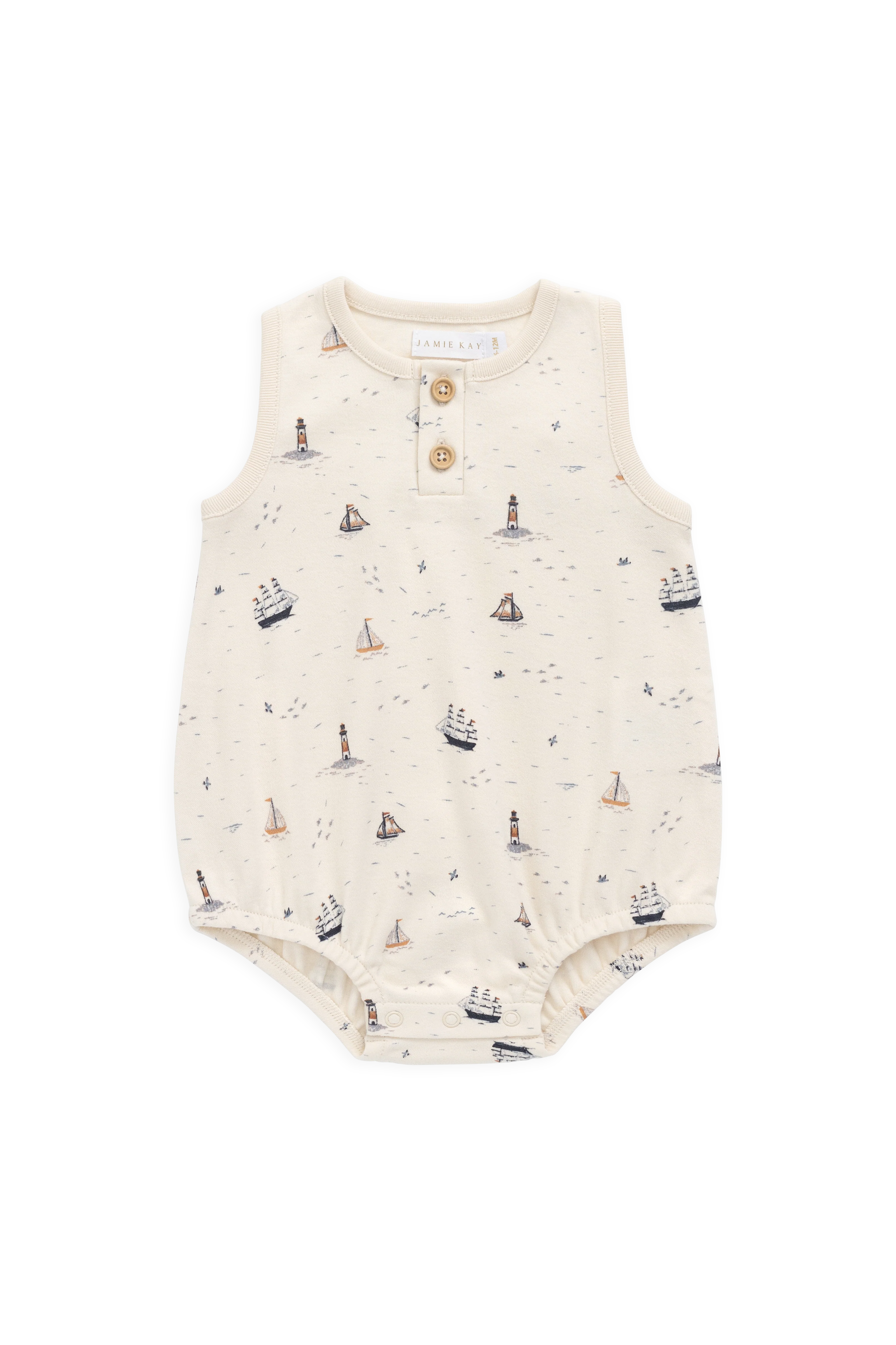 Organic Cotton Archie Playsuit-Sailing Day - Image 2